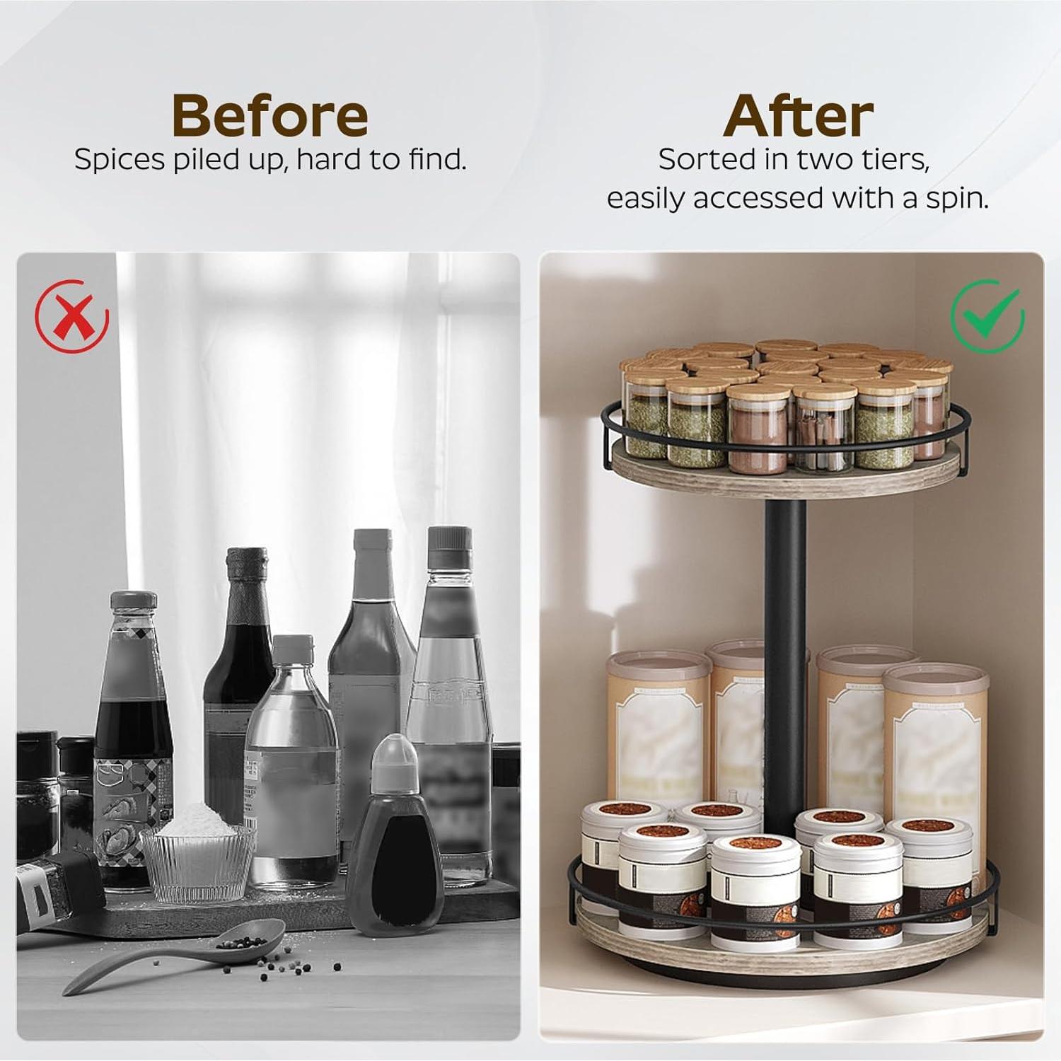 Organizador de Especias Rotativo YATINEY SR12BG 2 Niveles 36.1cm