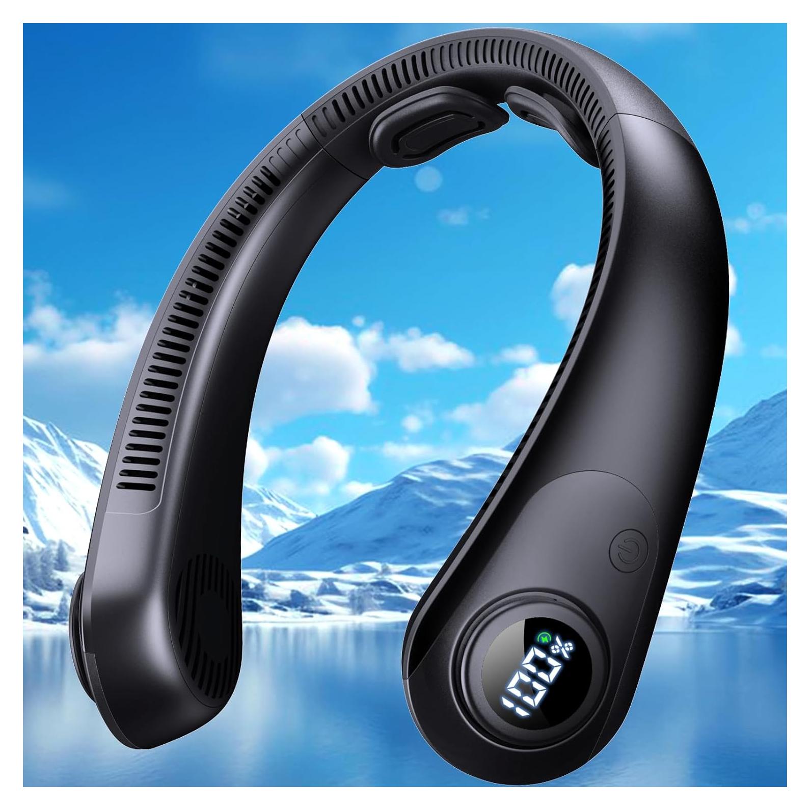 Ventilador de Cuello CRISLEX Recargable con Pantalla LED 5 Velocidades