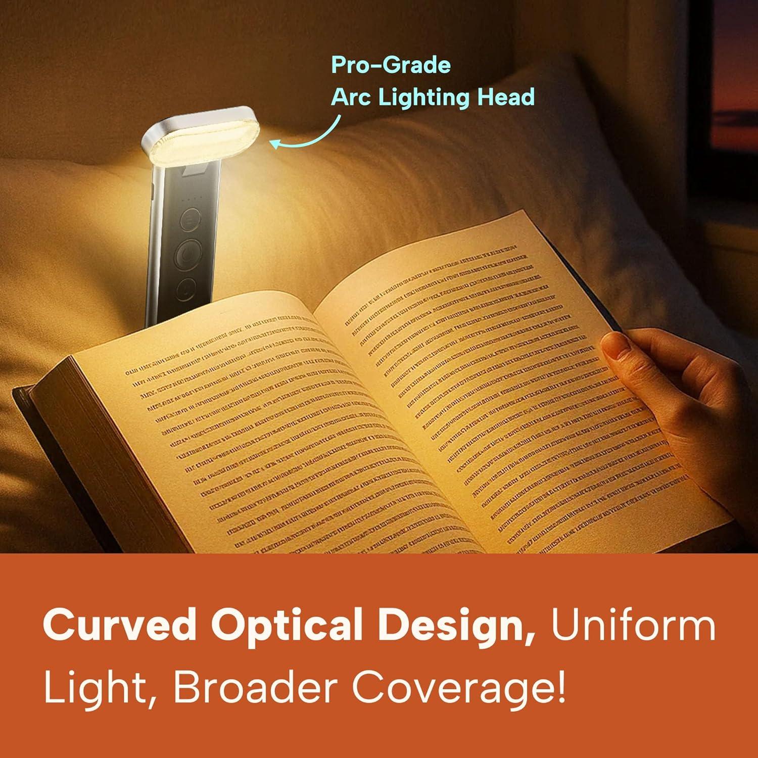 Luz de Lectura LED 86lux Recargable USB Plata Blanca