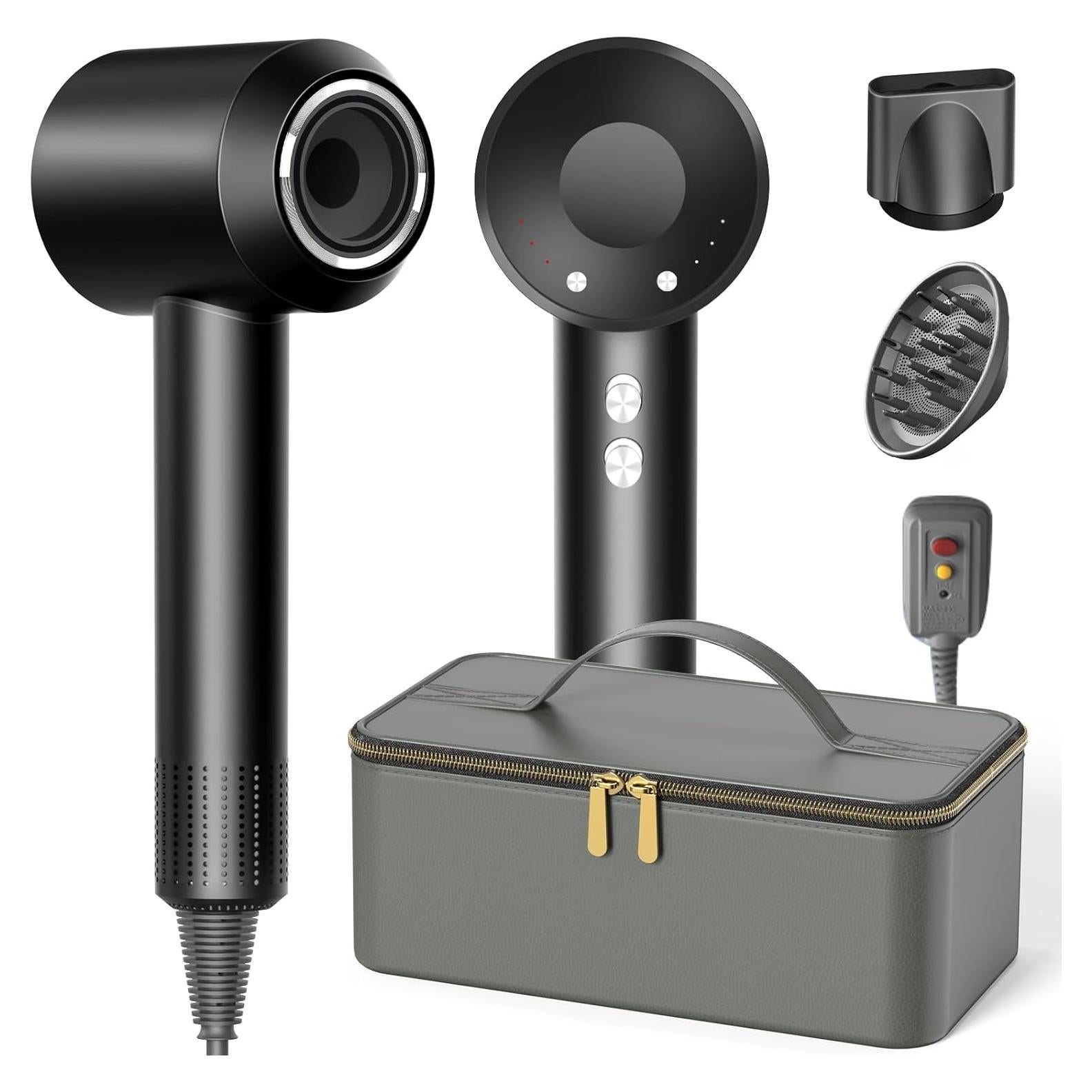 Secador de Pelo NUTROMO Profesional 1500W Negro con Difusor