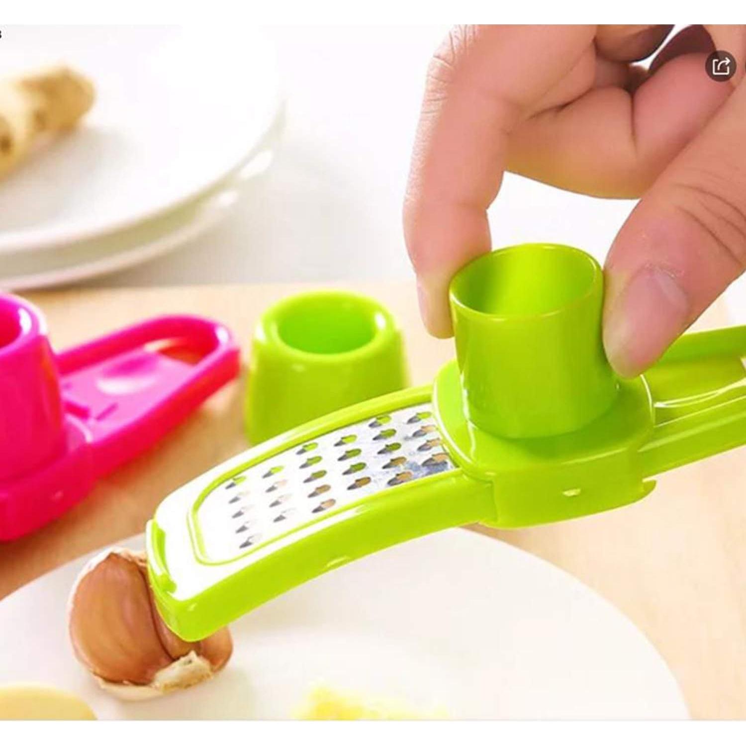 Prensa de Ajo Multifuncional Angel's Peel Lounge Verde - Compacta y Apta para Lavavajillas