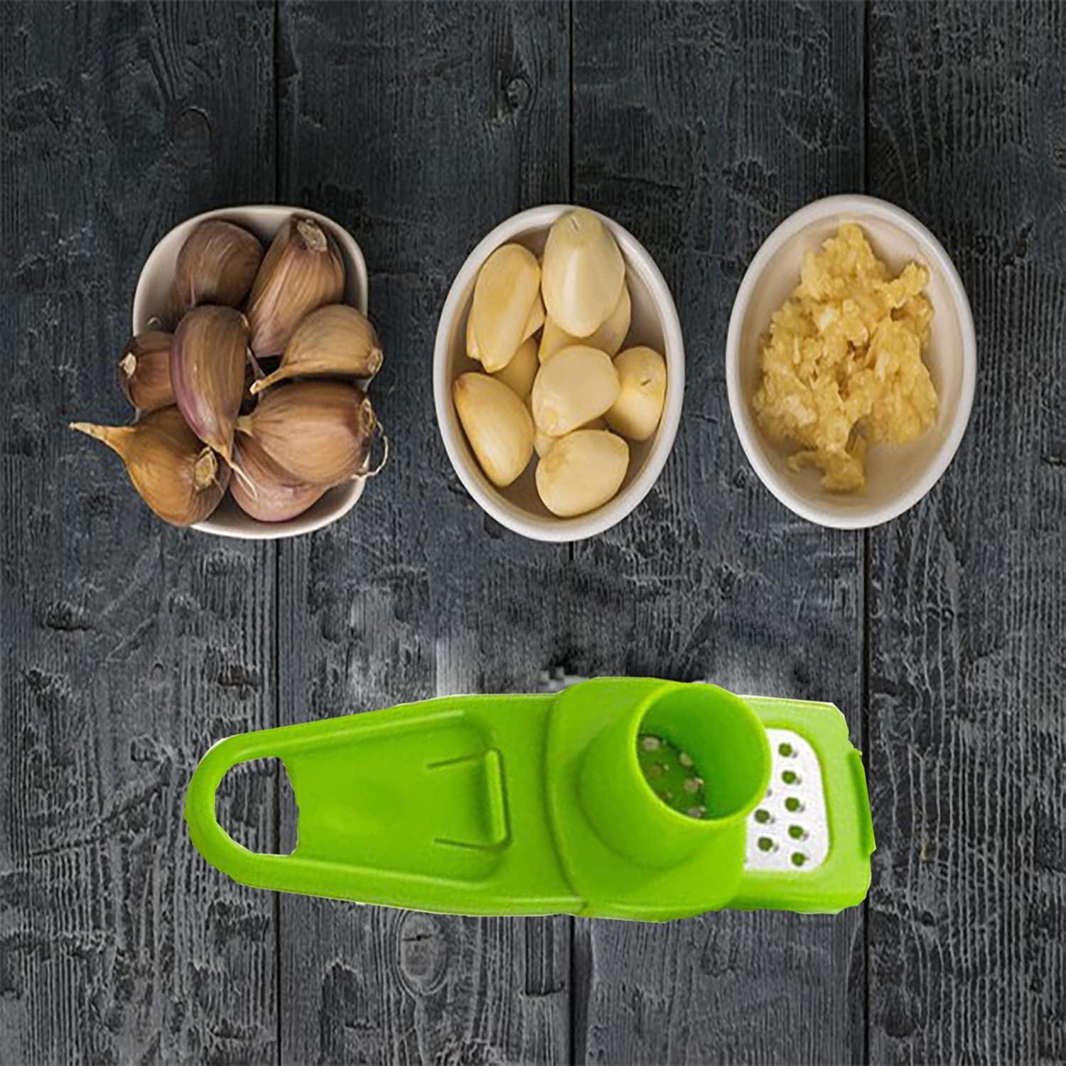 Prensa de Ajo Multifuncional Angel's Peel Lounge Verde - Compacta y Apta para Lavavajillas