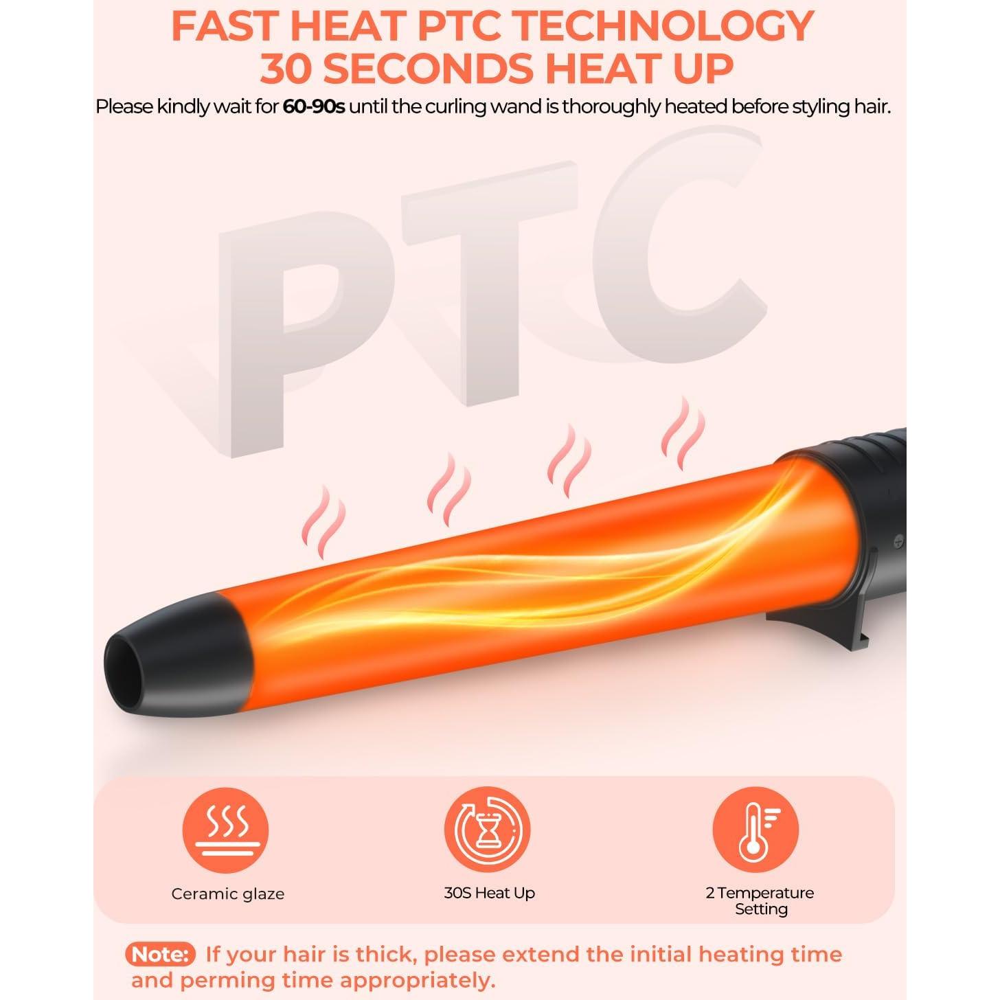 Set Rizador 5 en 1 Ohuhu Cerámico Intercambiable Negro