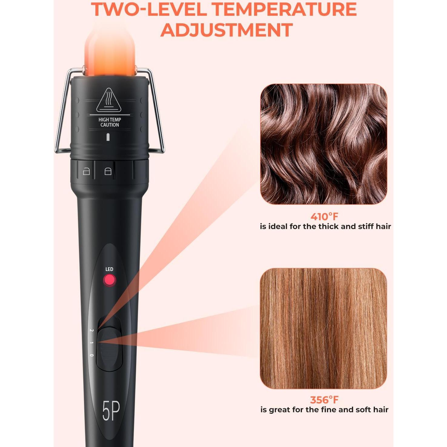 Set Rizador 5 en 1 Ohuhu Cerámico Intercambiable Negro