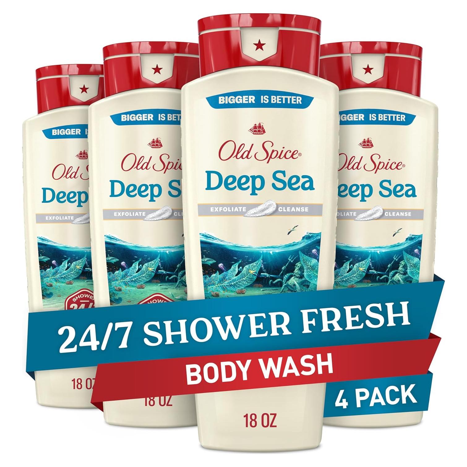 Gel de Ducha Old Spice 532 ml x 4, Aroma Minerales del Mar