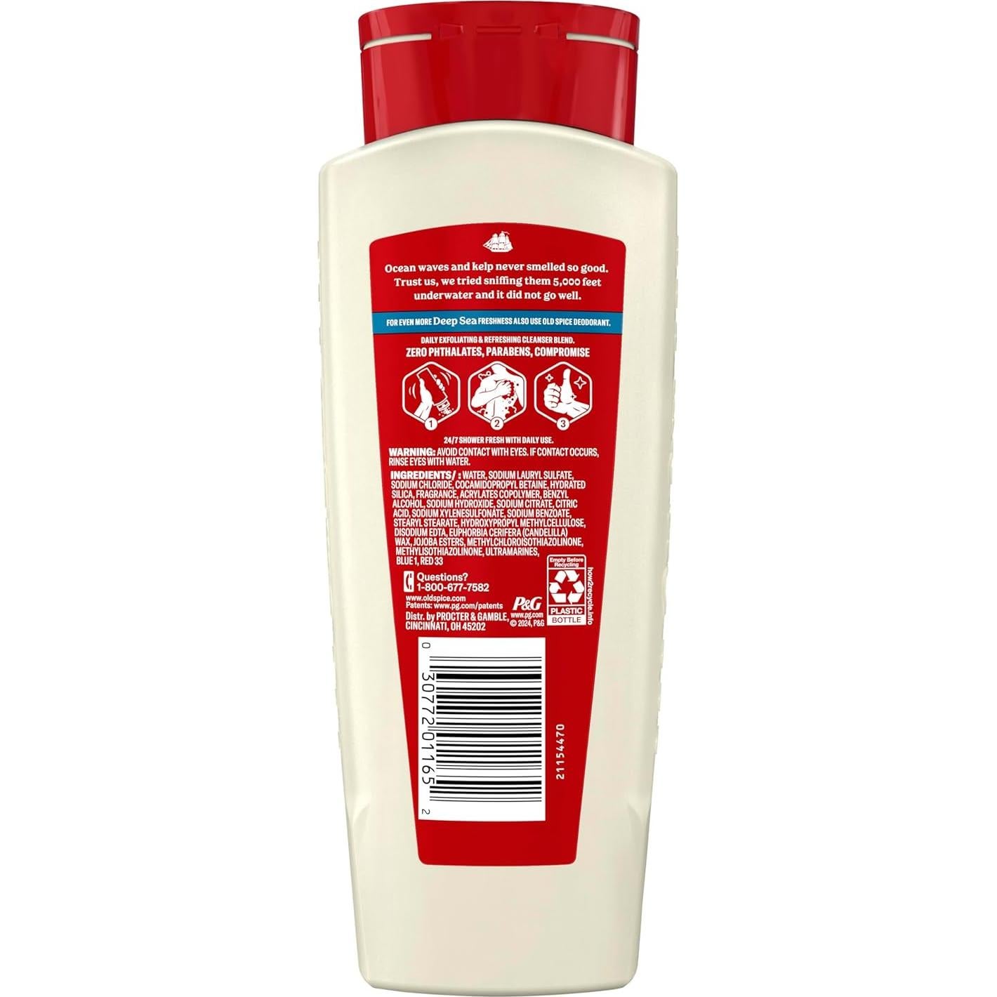 Gel de Ducha Old Spice 532 ml x 4, Aroma Minerales del Mar