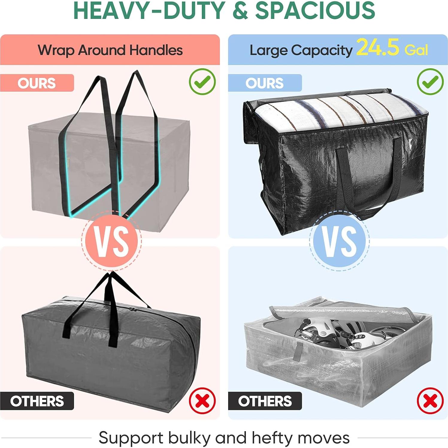 Bolsas de Mudanza BALEINE 2-Pack 90.8L Resistentes Negras