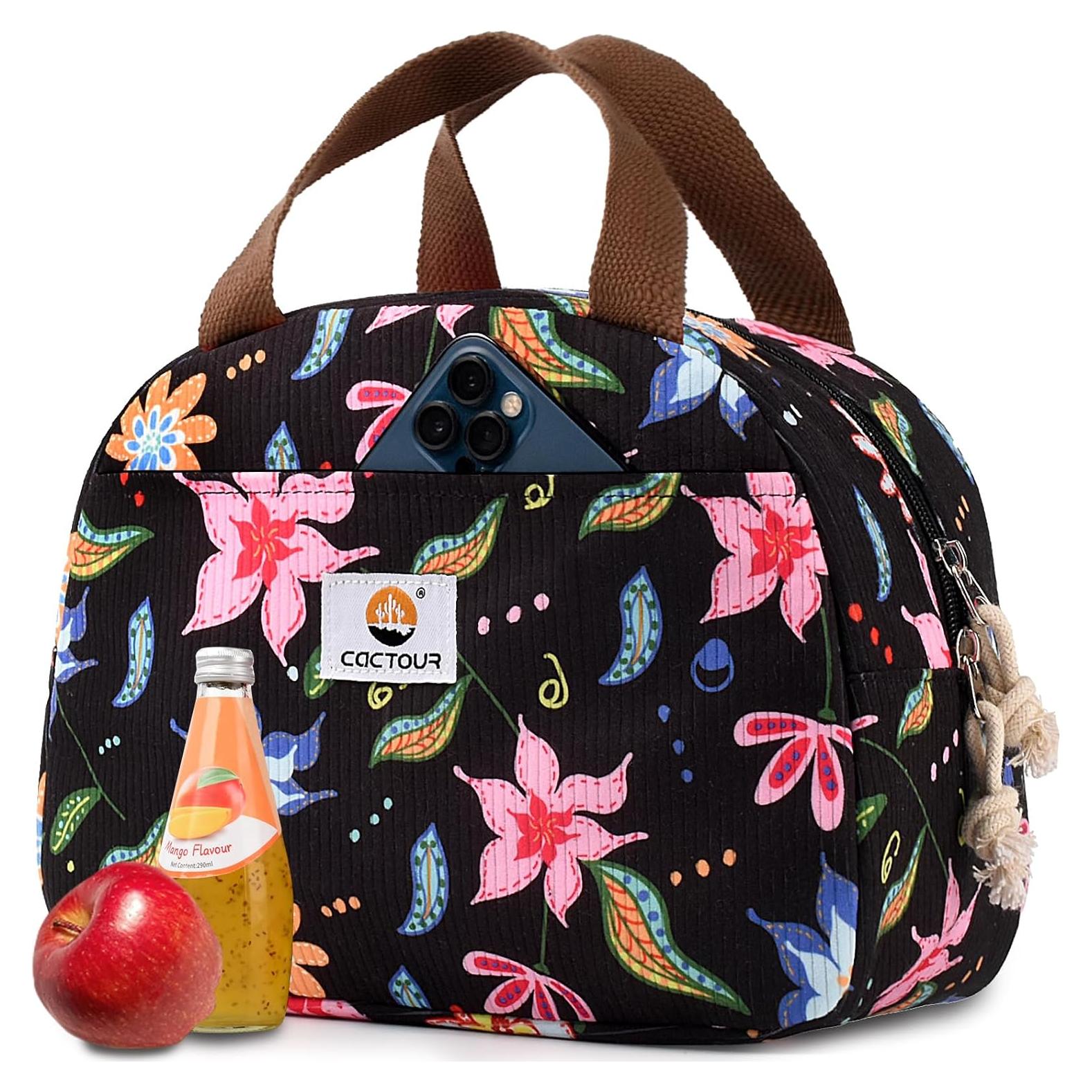 Bolsa de Almuerzo Aislada CaCTOUR Floral 6.5L para Mujeres