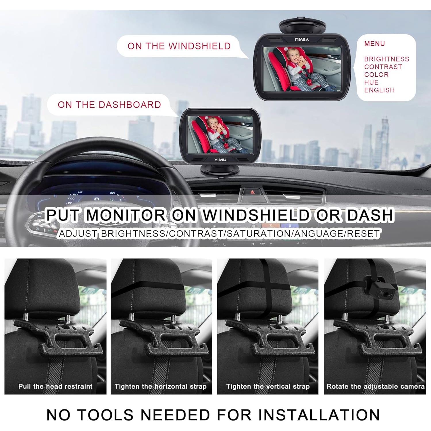 Cámara para Bebé YIMU KB41 4.3" HD con Visión Nocturna