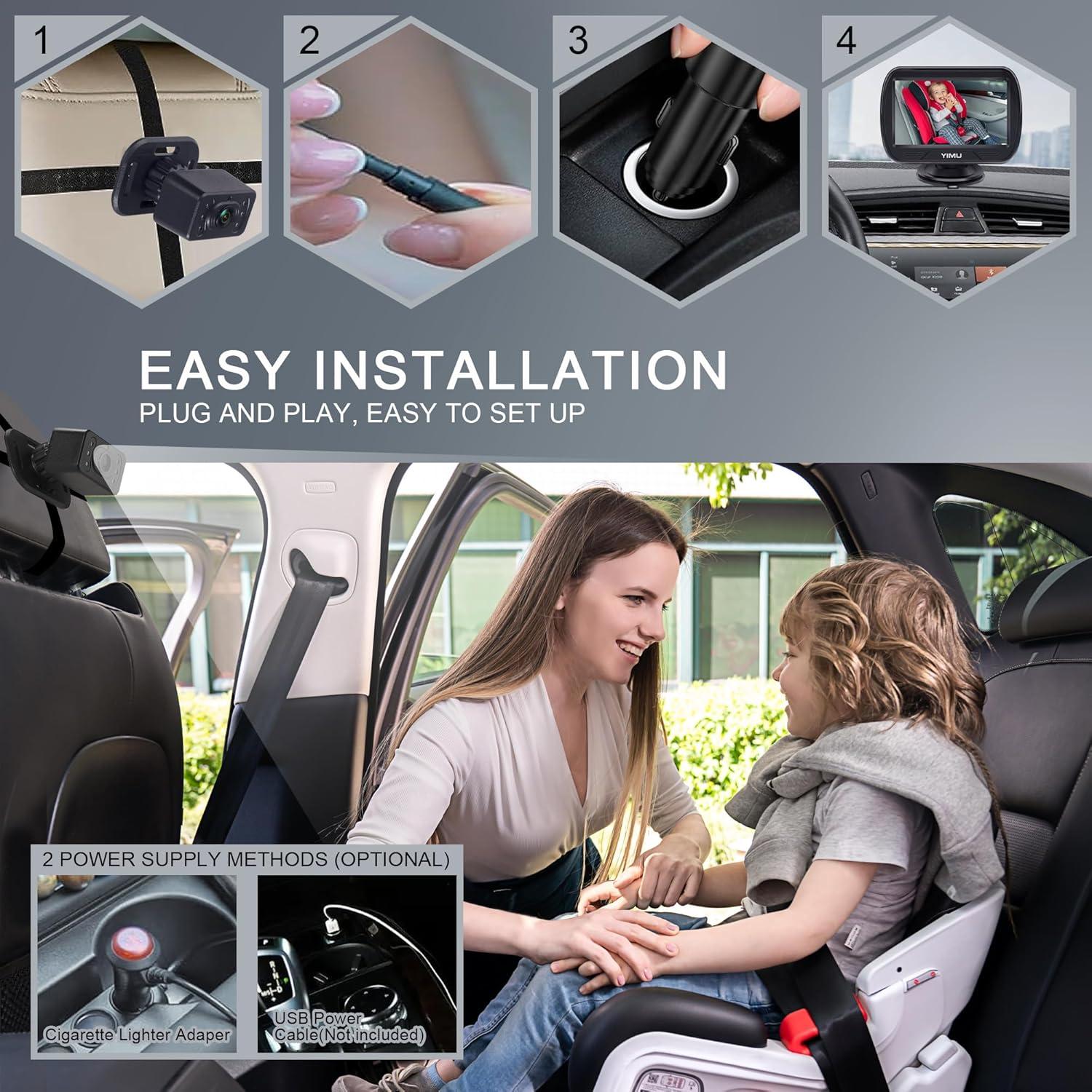 Cámara para Bebé YIMU KB41 4.3" HD con Visión Nocturna