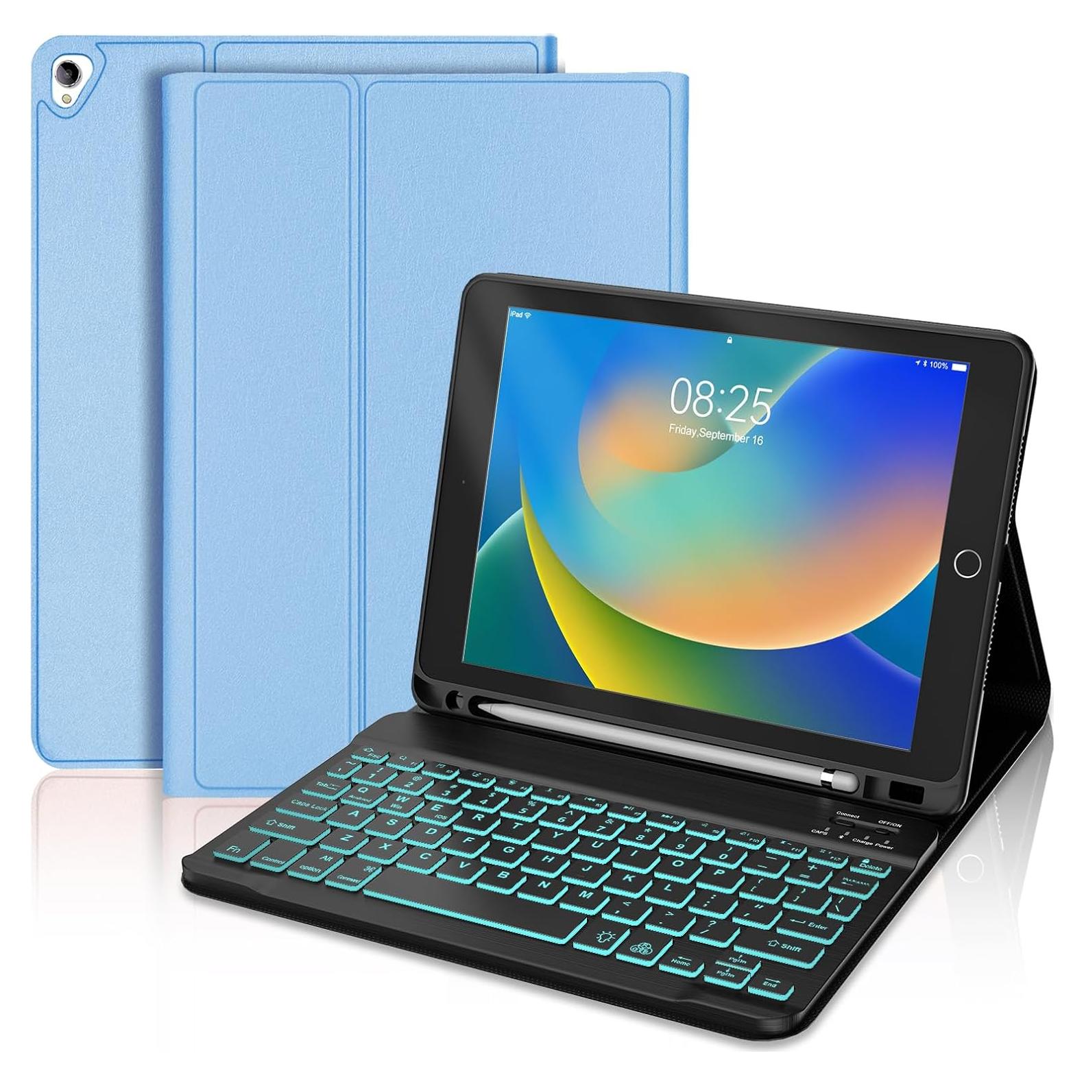 Funda de Teclado BORIYUAN para iPad 10.2"/10.5" Azul