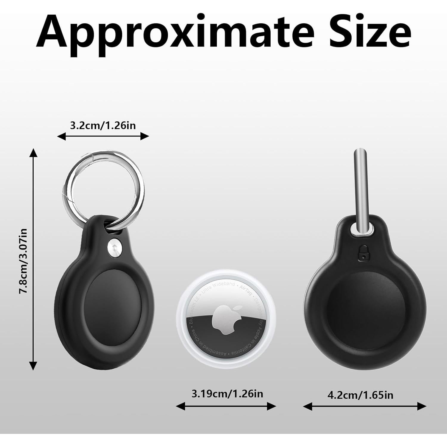 Soporte Anti-Rasguños para AirTag LETREEN - 2 Paquete Negro