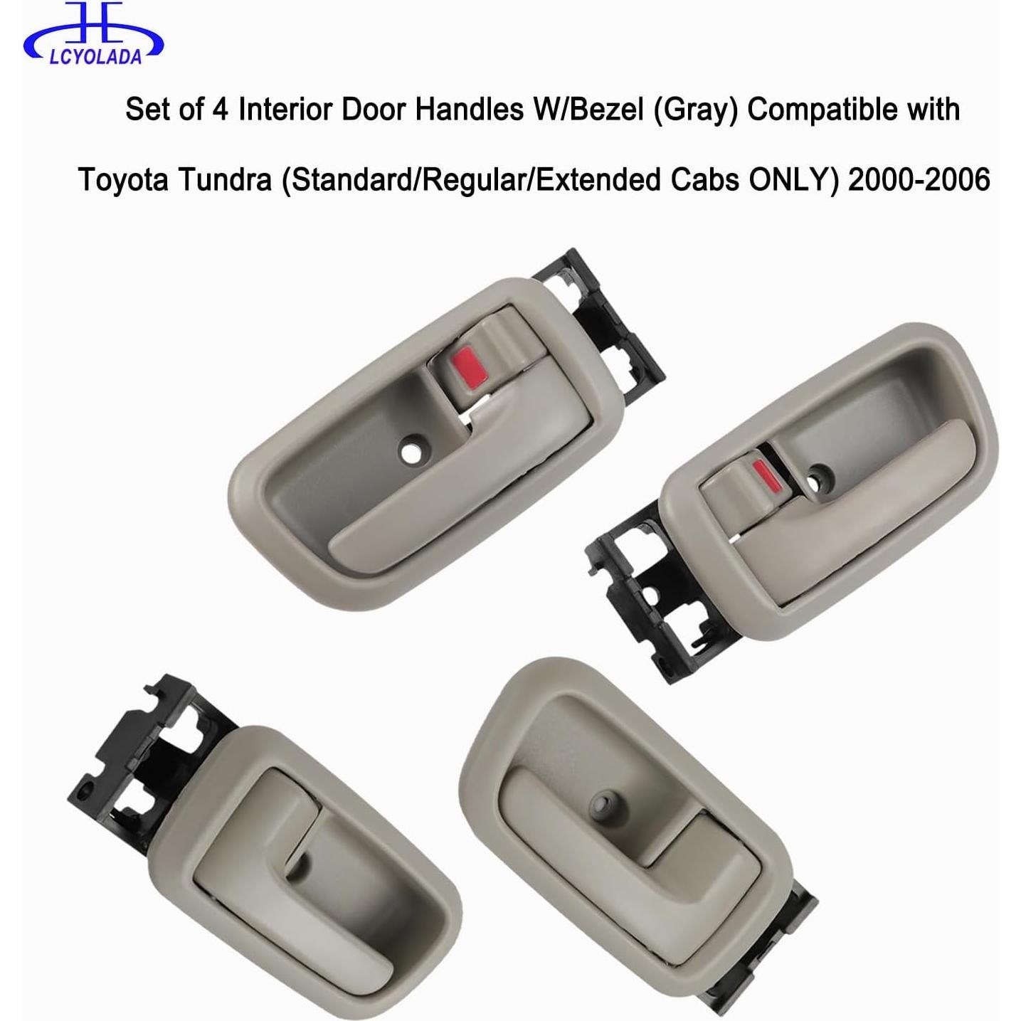 Juego de 4 Manijas de Puerta Interior Lcyolada para Toyota Tundra 2000-2006
