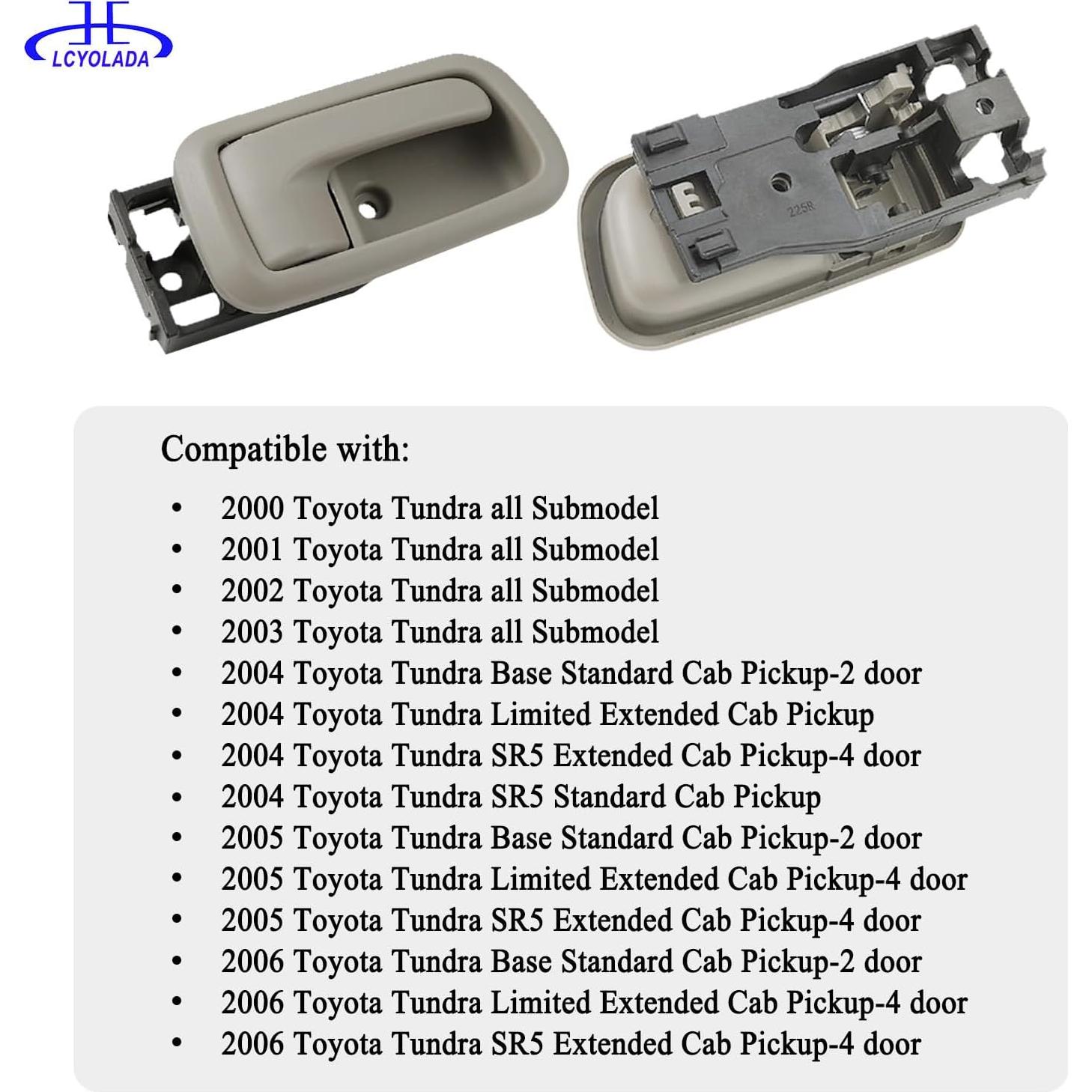 Juego de 4 Manijas de Puerta Interior Lcyolada para Toyota Tundra 2000-2006