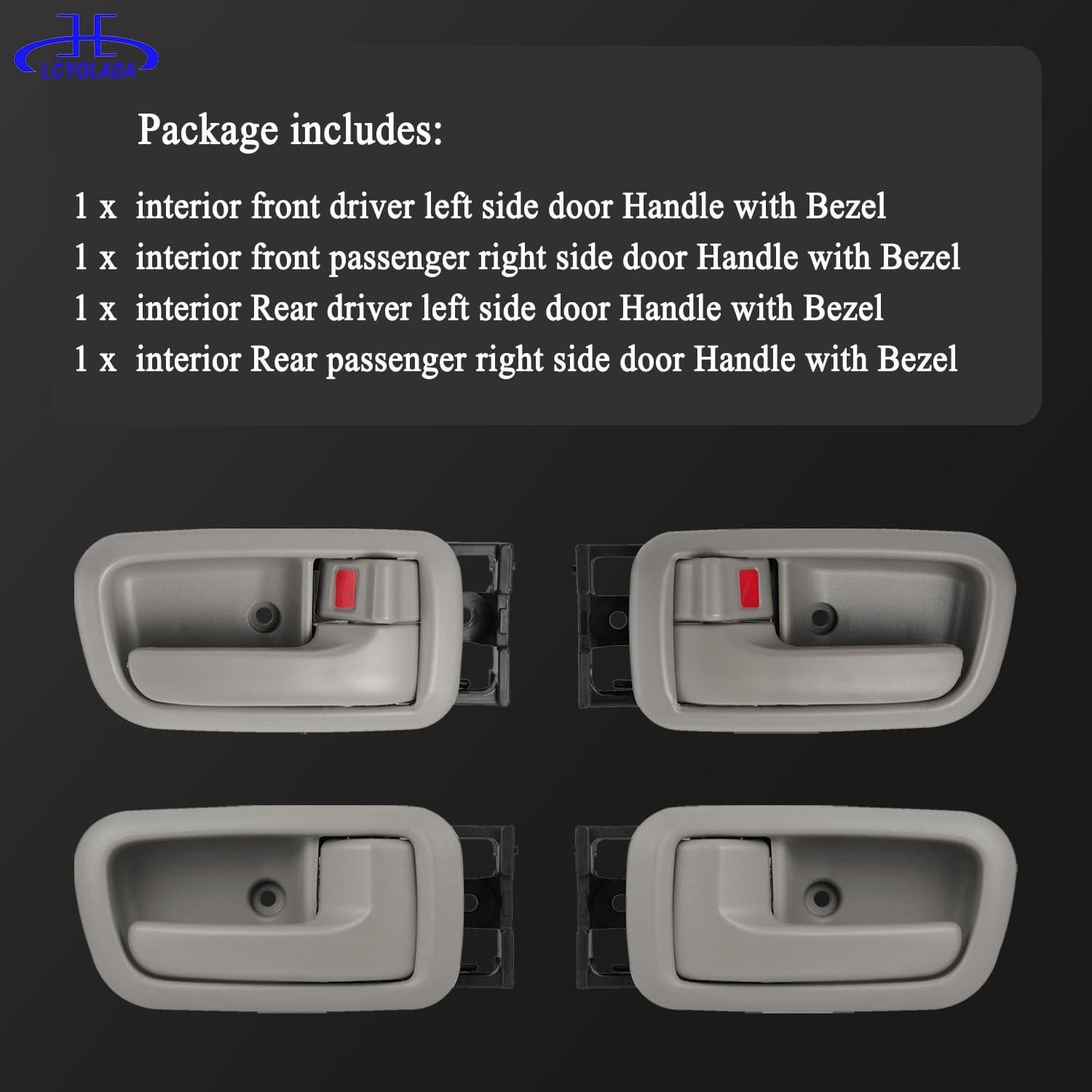 Juego de 4 Manijas de Puerta Interior Lcyolada para Toyota Tundra 2000-2006