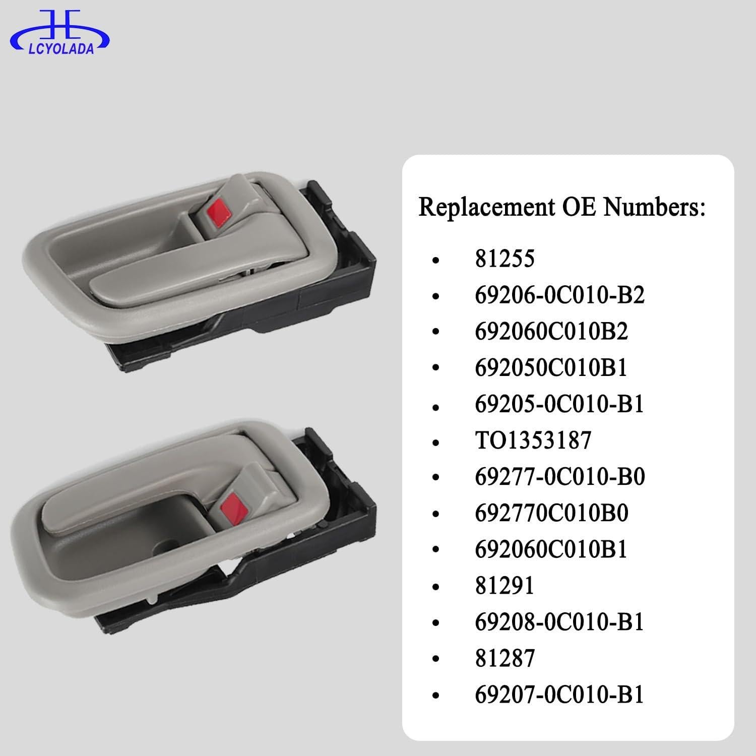 Juego de 4 Manijas de Puerta Interior Lcyolada para Toyota Tundra 2000-2006