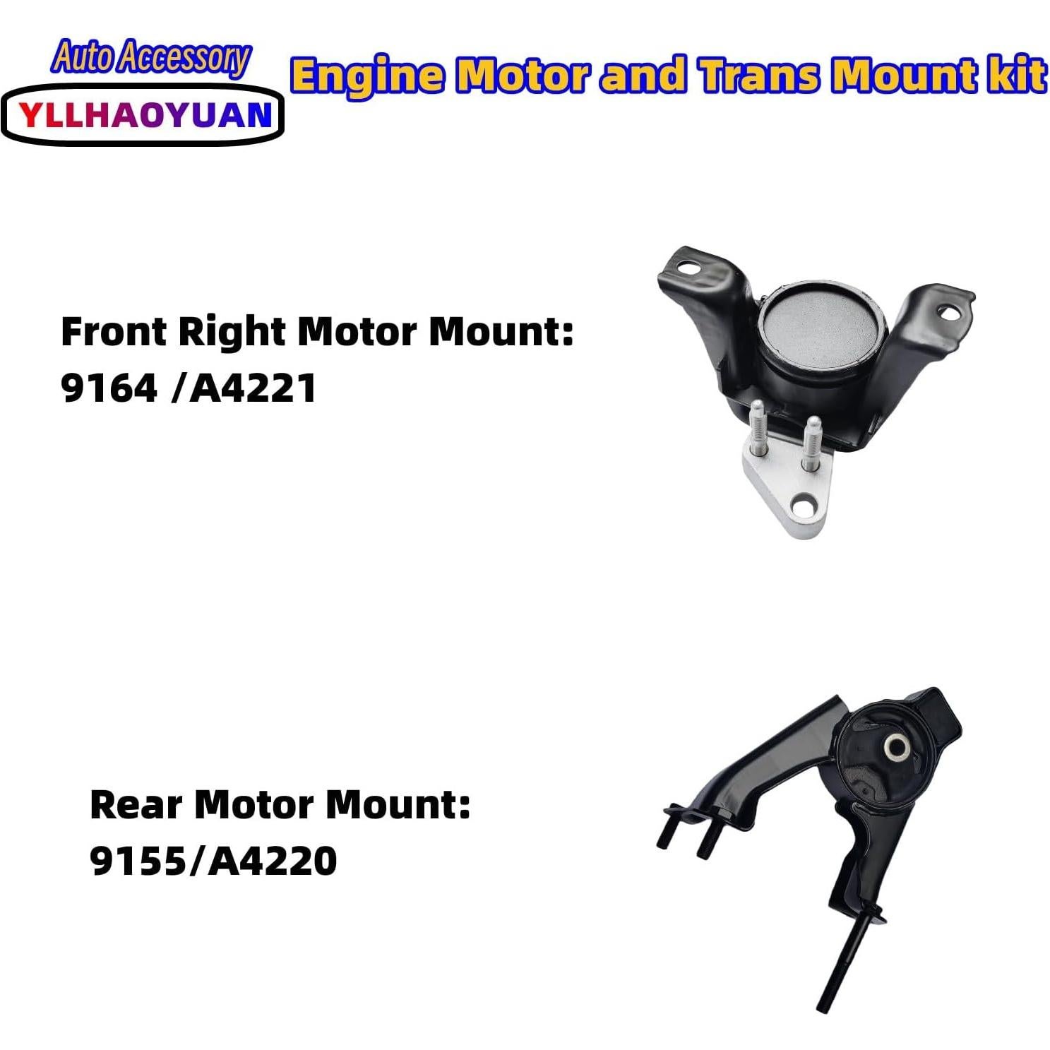 Engine Motor Mount Set 4Pcs Fits for 2003 2004 2005 2006 2007 2008 Corolla 1.8L Matrix Base/ XR 1.8L 2WD Pontial Vibe 1.8L A4220 A4219 A4218 A4221