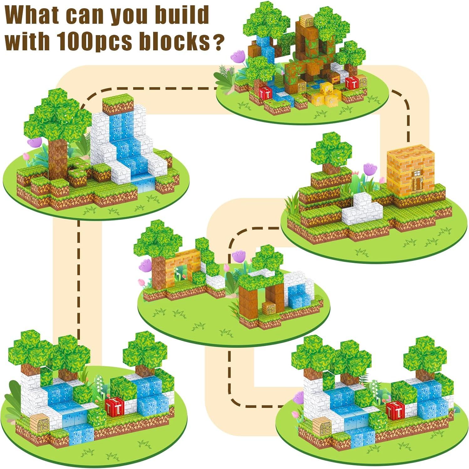 100 Bloques Magnéticos YZ - Juguete de Construcción STEM 3+