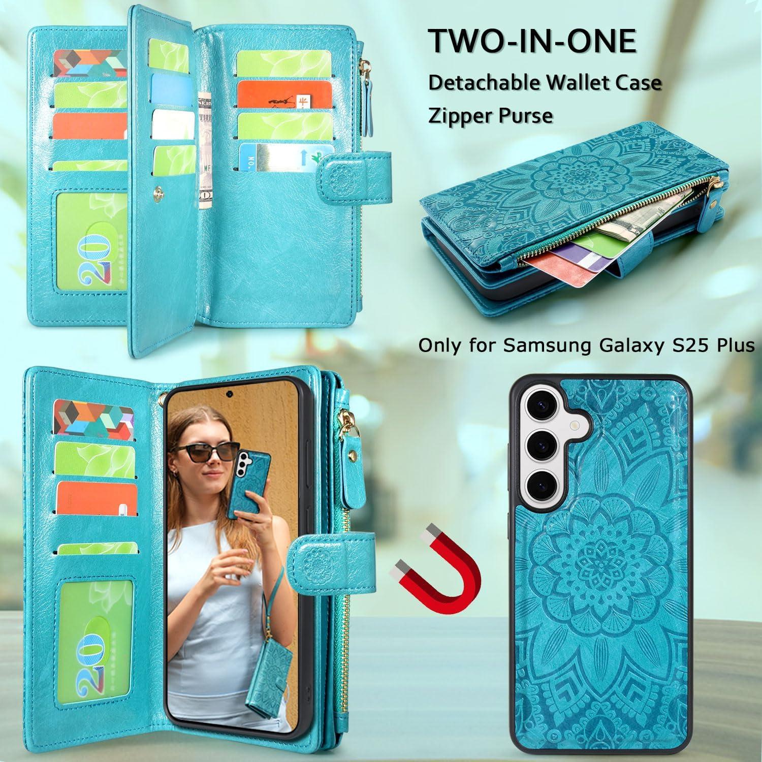 Funda de Cartera Desmontable Harryshell para Samsung Galaxy S25+ 6.7"