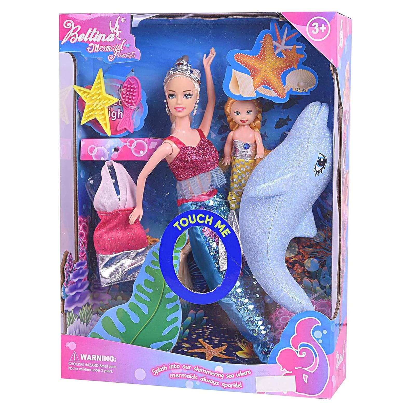 Conjunto de Muñeca Princesa Sirena Río Amarillo 30 cm