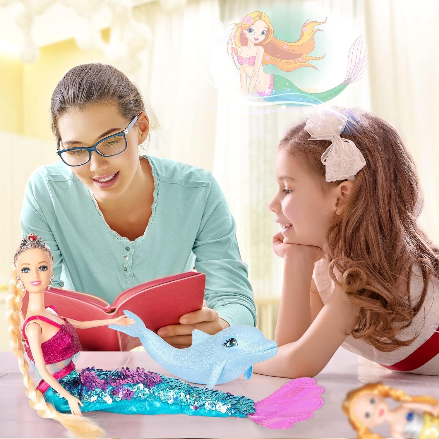 Conjunto de Muñeca Princesa Sirena Río Amarillo 30 cm