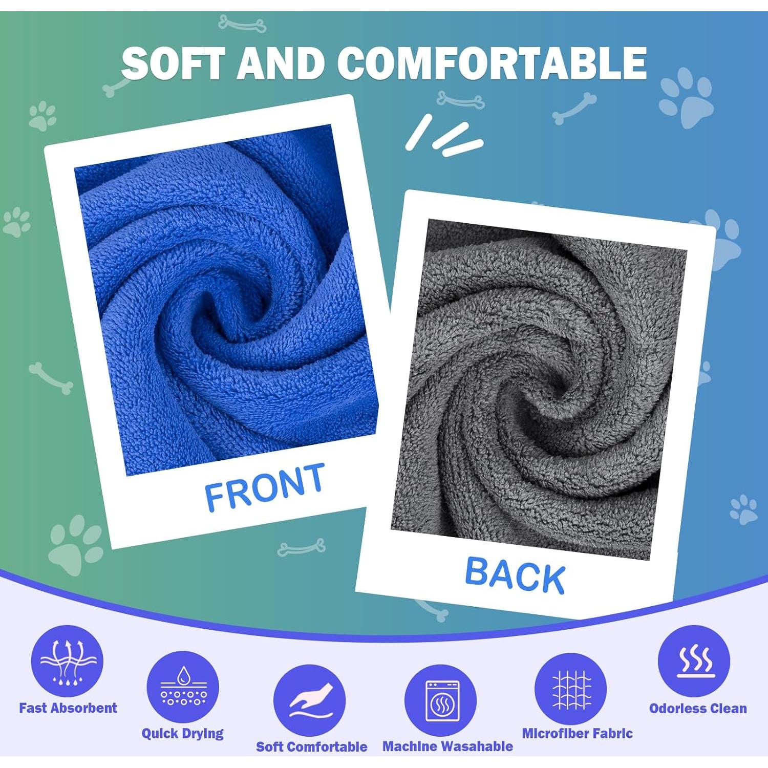 Toallas para Perros MICOOYO 3PCS Microfibra Absorbente S