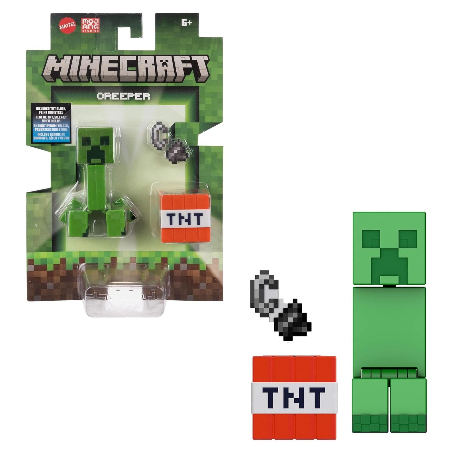 Figura de acción Mattel Minecraft Creeper + TNT 8,26 cm