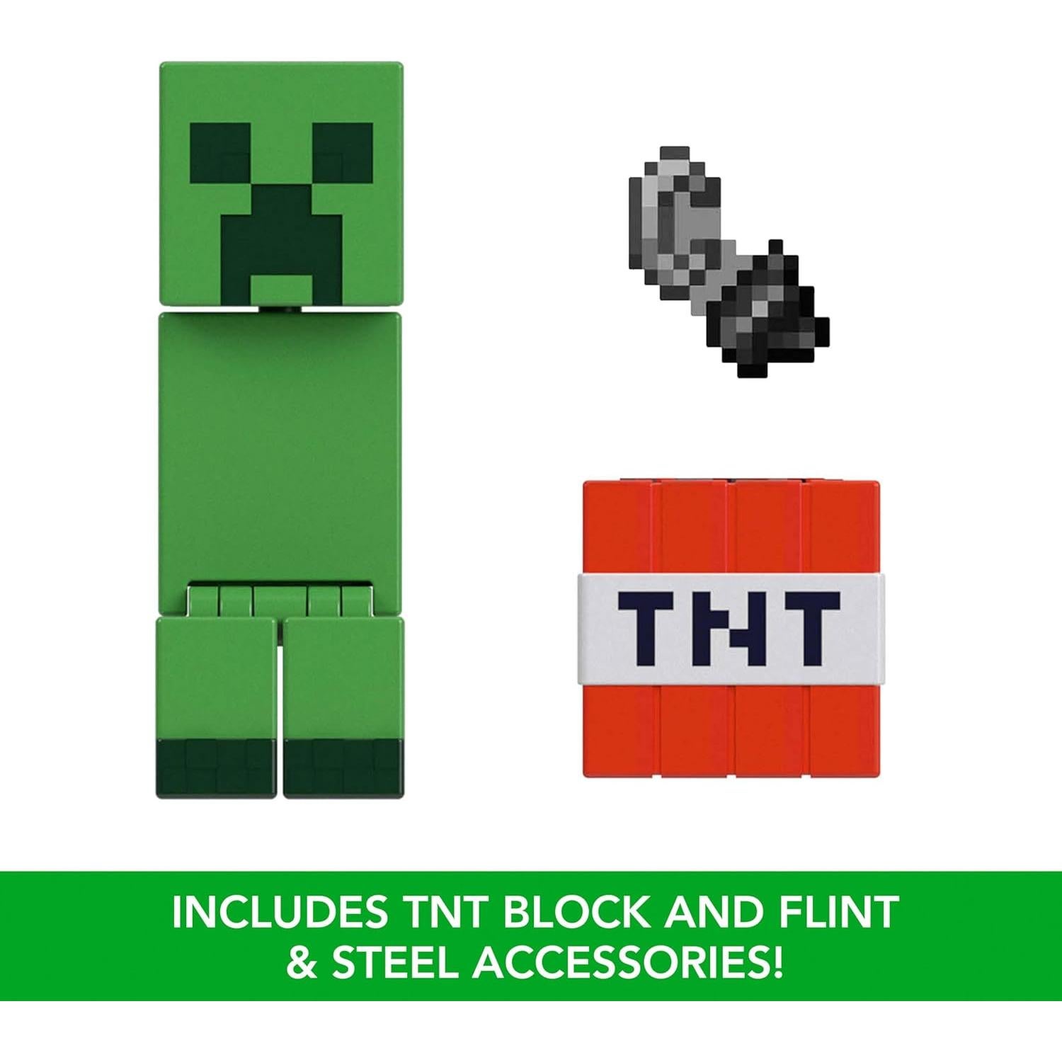 Figura de acción Mattel Minecraft Creeper + TNT 8,26 cm