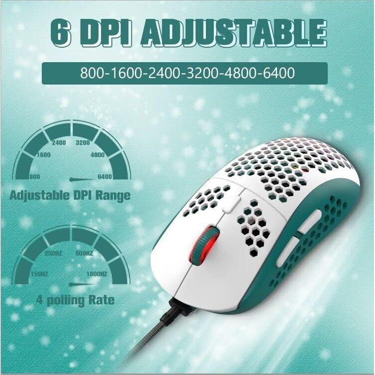 Ratón Gaming ZIYOU LANG RGB con Cable 6400 DPI Ultraligero