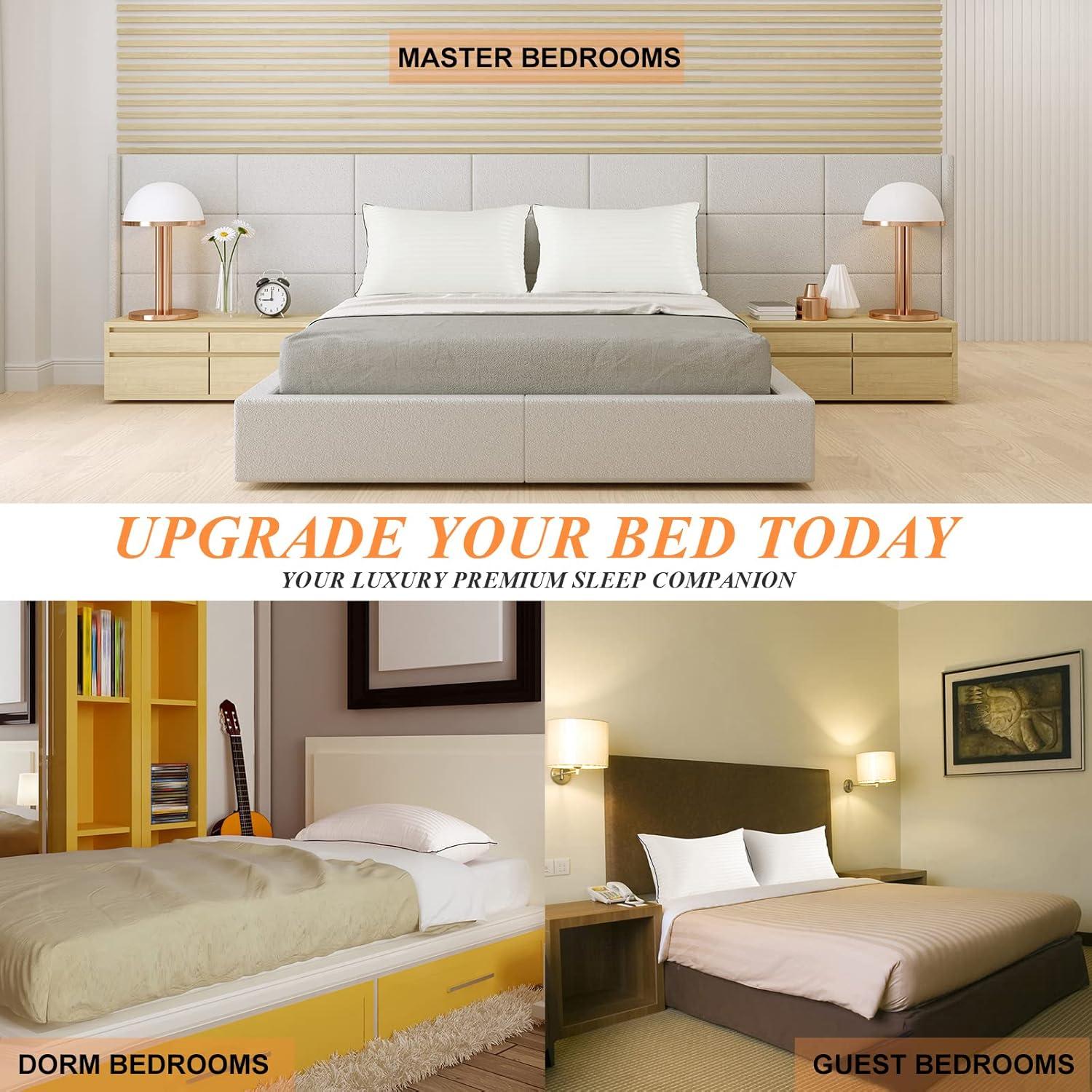 Cojines de cama SEMZSOM, paquete de 2, hipoalergénicos, 66x50 cm