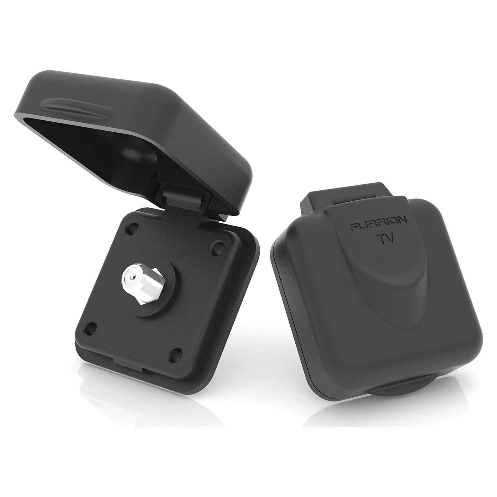 Entrada Furrion Mini TV/SAT Cuadrada Impermeable Negro