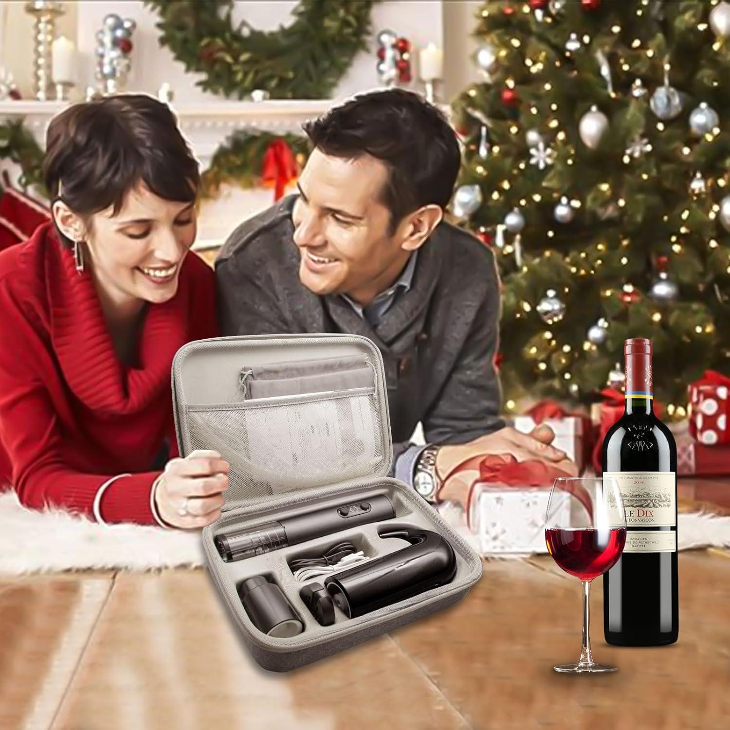 Juego de abridor de vino eléctrico OYNUPIKR con aireador y tapón