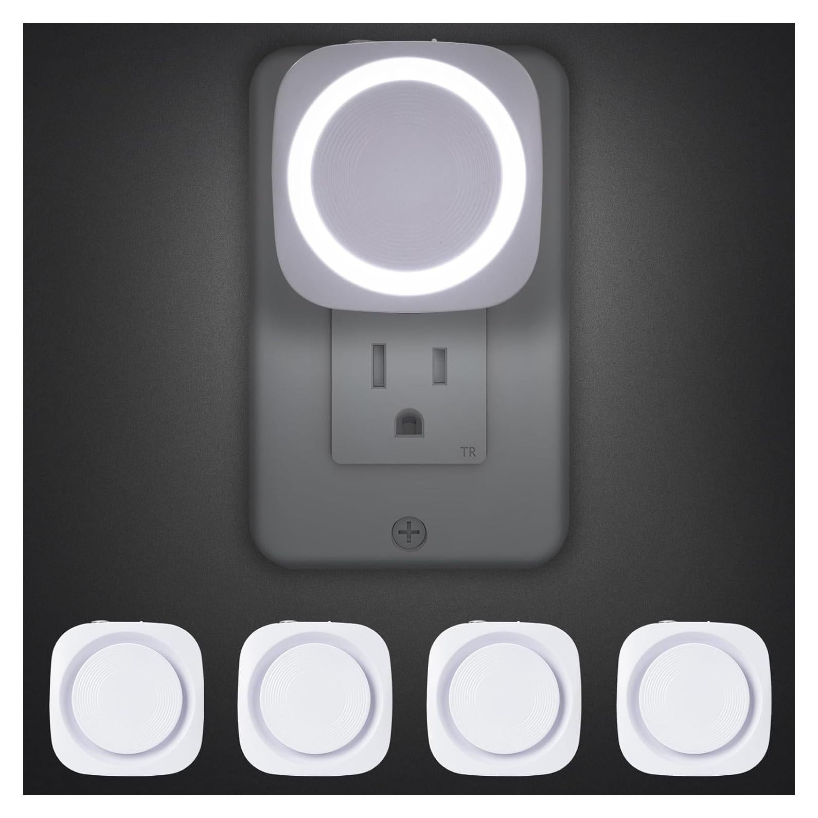 Luces Nocturnas Enchufadas EHENMALOM, Regulables, 4 Pzs, Blanca