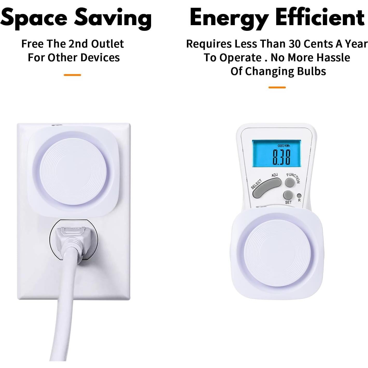 Luces Nocturnas Enchufadas EHENMALOM, Regulables, 4 Pzs, Blanca