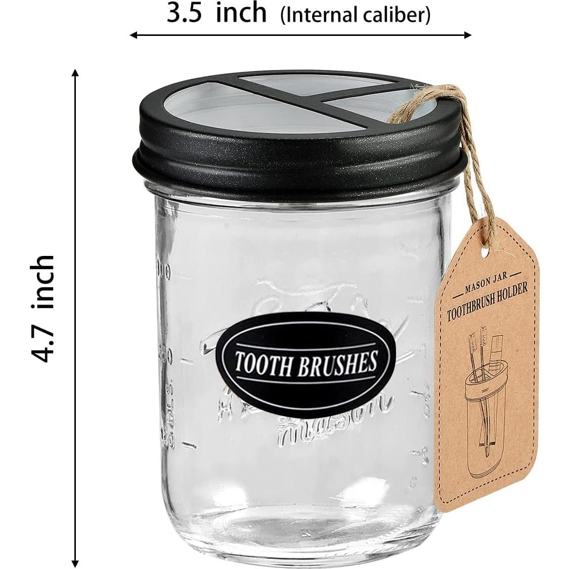 Soporte para Cepillos de Dientes Komashr con Tarro 0.47L Negro