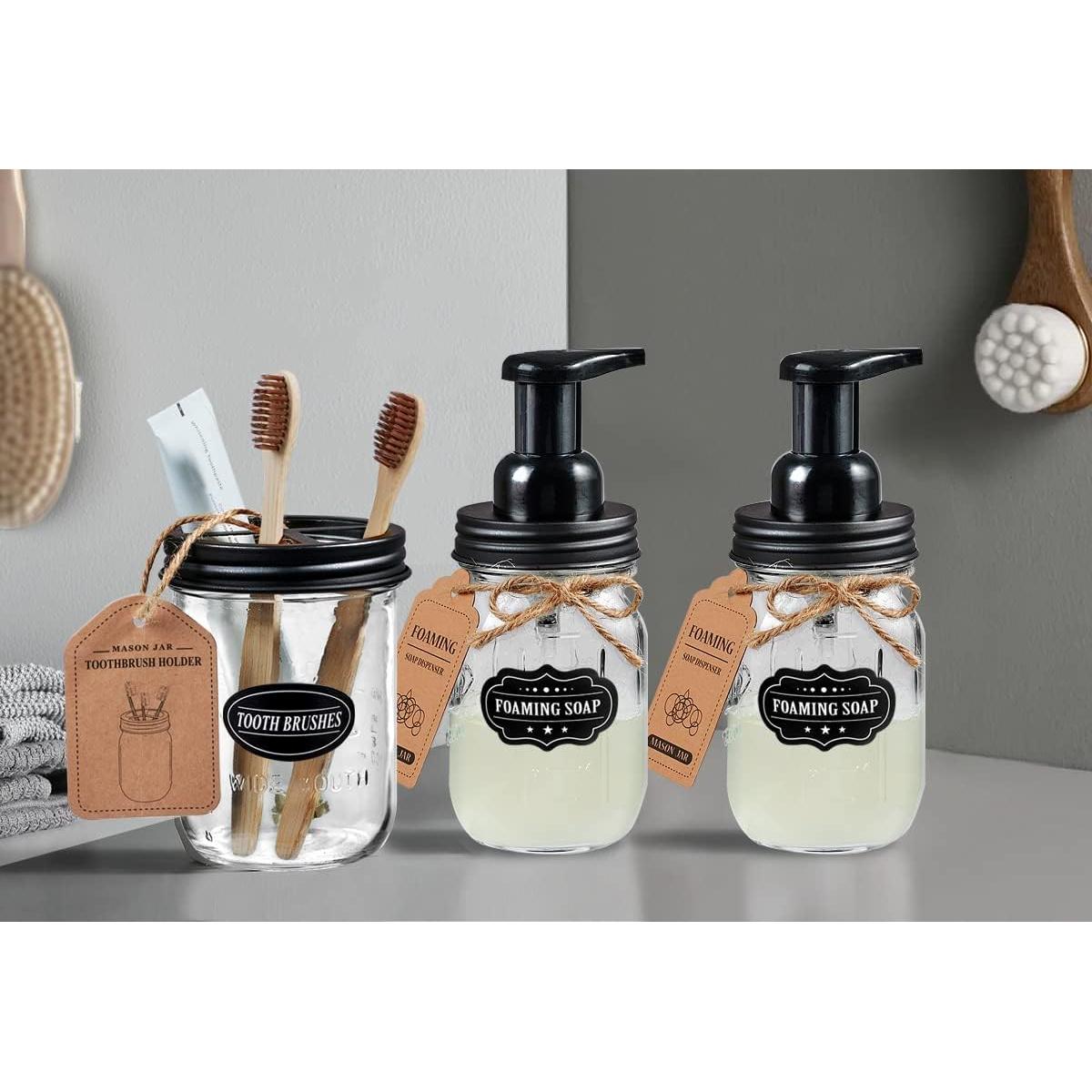 Soporte para Cepillos de Dientes Komashr con Tarro 0.47L Negro