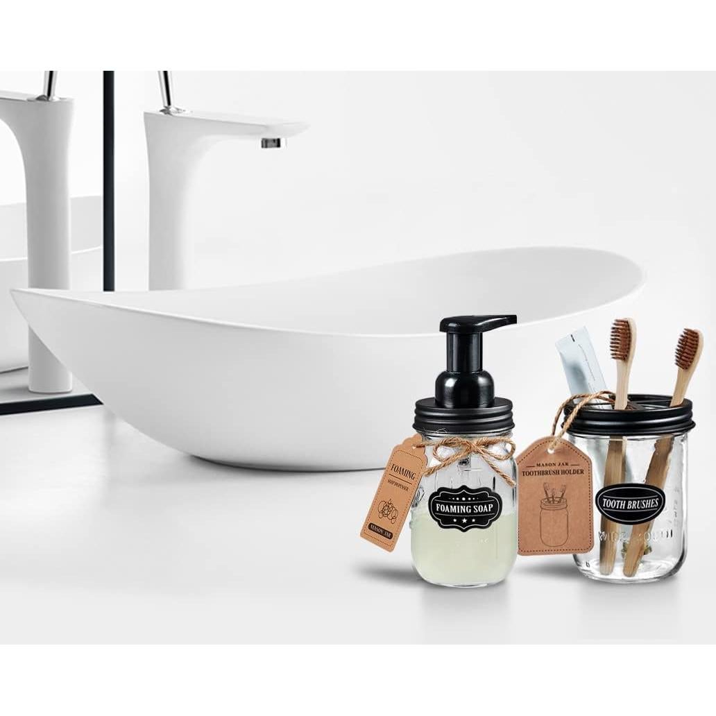 Soporte para Cepillos de Dientes Komashr con Tarro 0.47L Negro