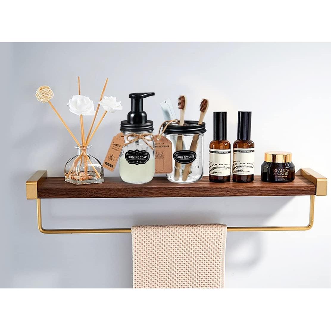 Soporte para Cepillos de Dientes Komashr con Tarro 0.47L Negro