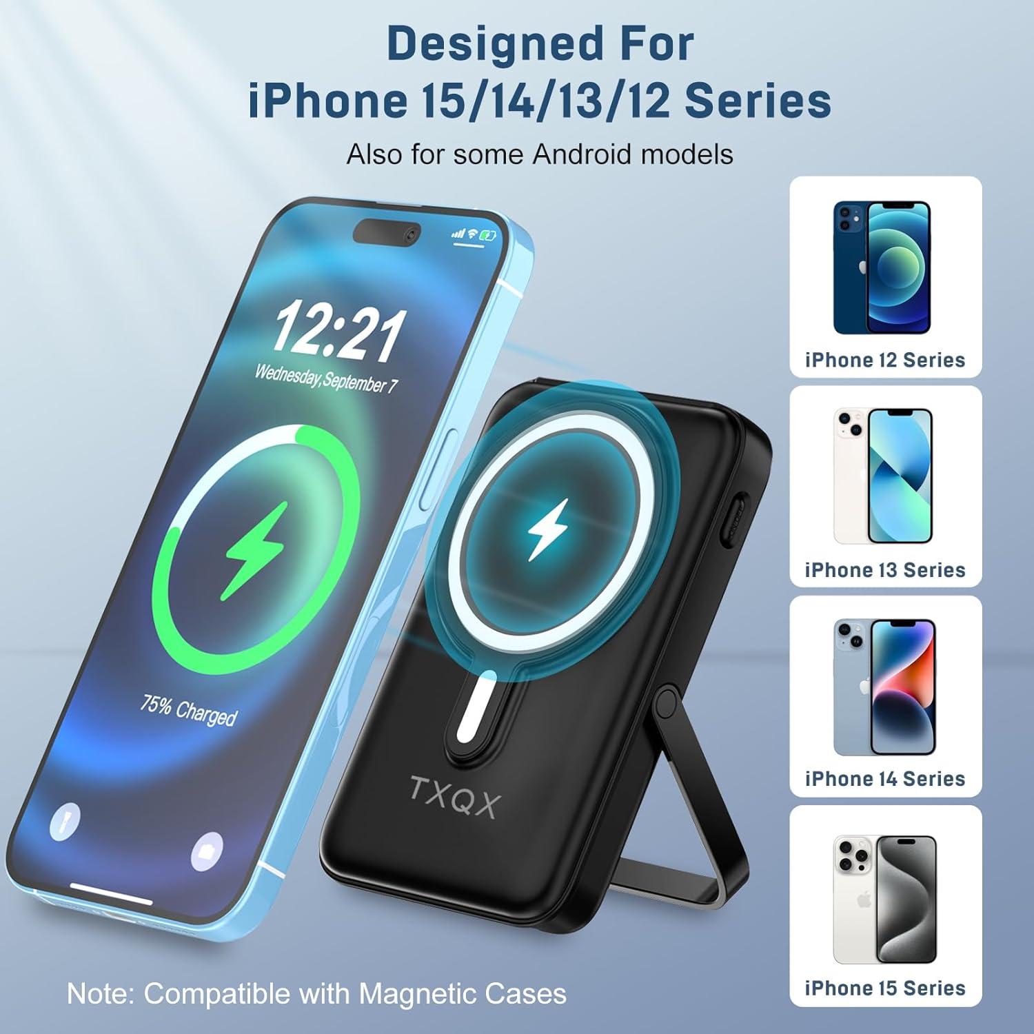 Cargador Portátil Inalámbrico TXQX 10000mAh Carga Rápida 22.5W