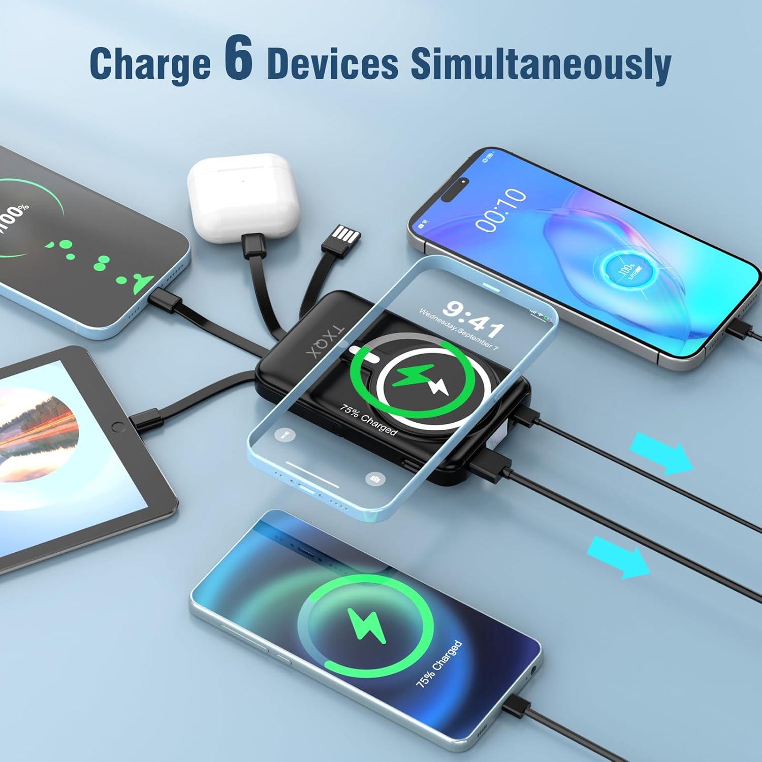 Cargador Portátil Inalámbrico TXQX 10000mAh Carga Rápida 22.5W