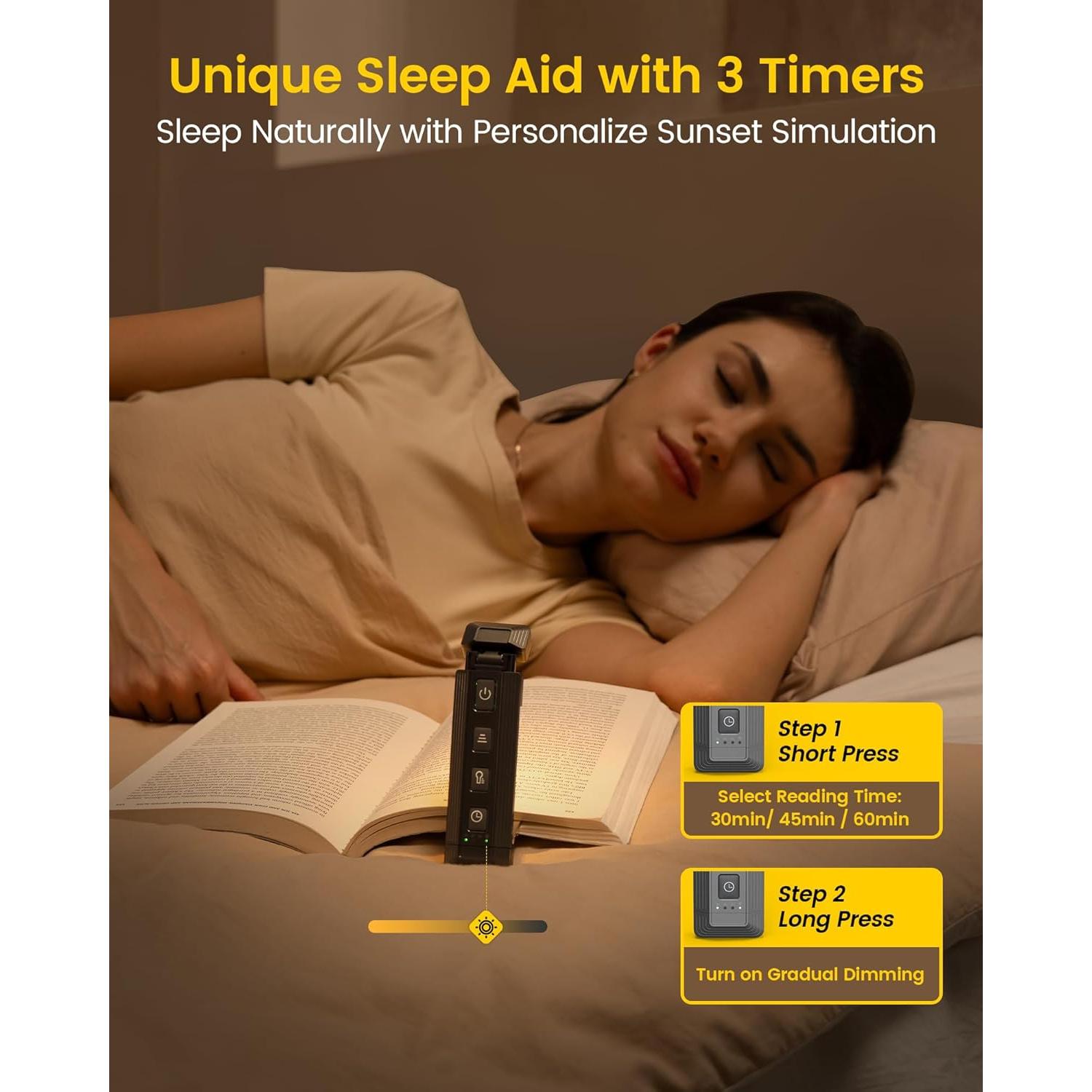 Luz de lectura extensible Glocusent recargable USB 5 brillos