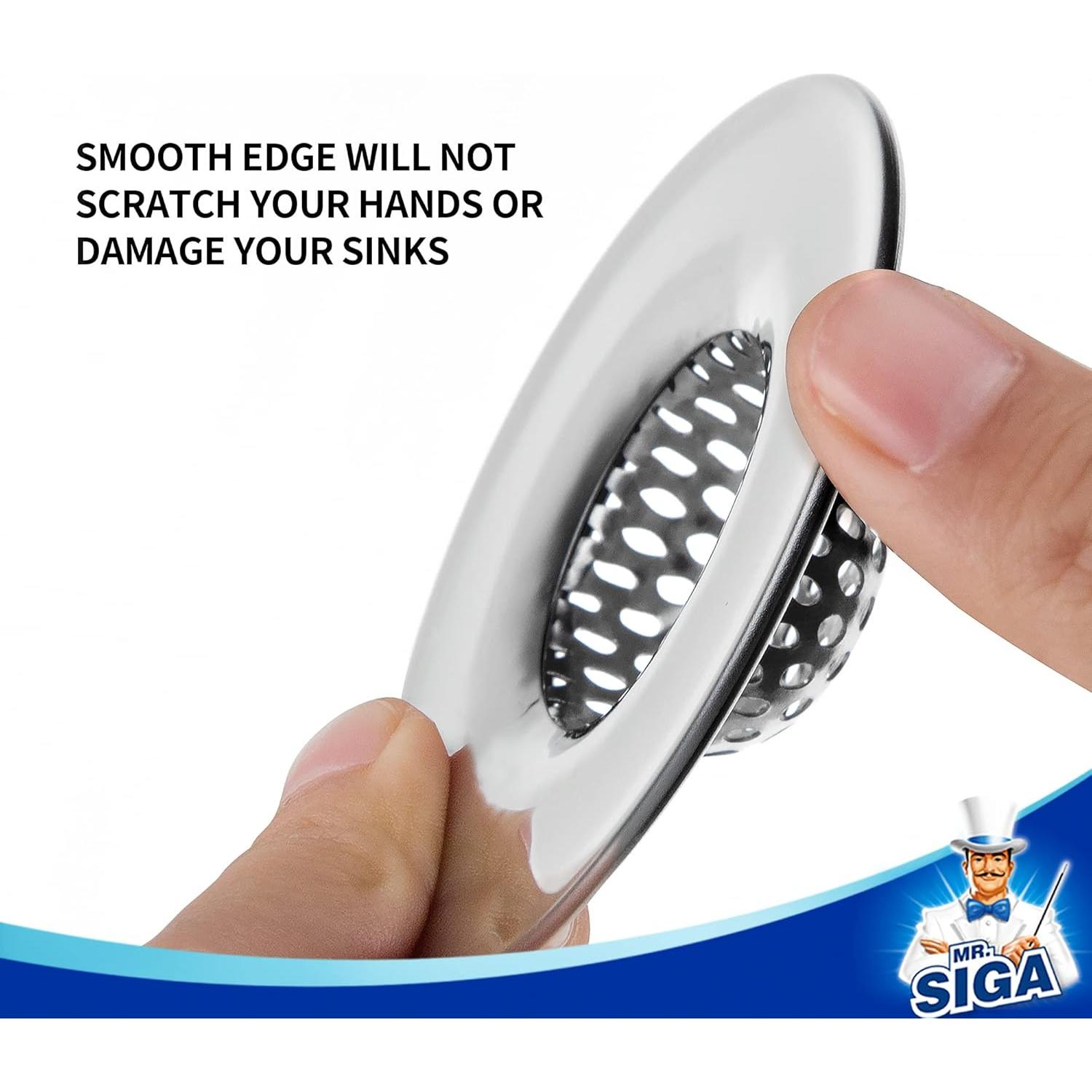 Colador de lavabo MR.SIGA de acero inoxidable, paquete de 3
