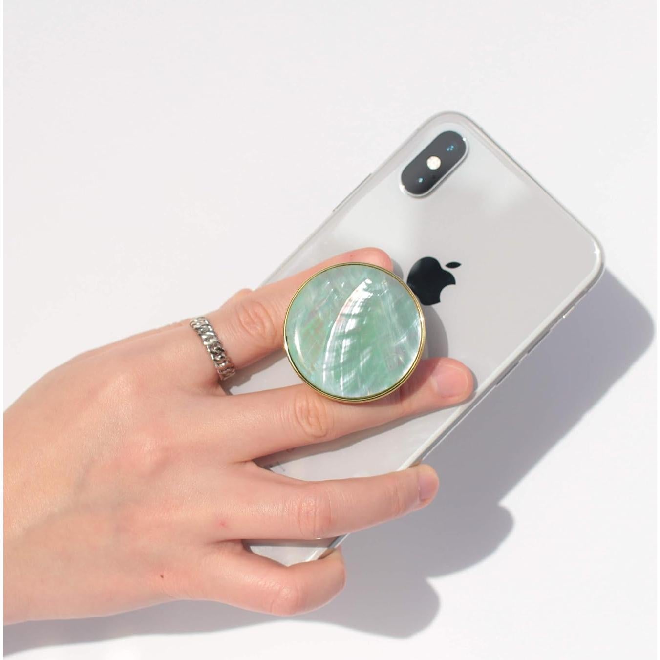 Soporte colapsable para teléfono móvil On The Grip Azul Aqua