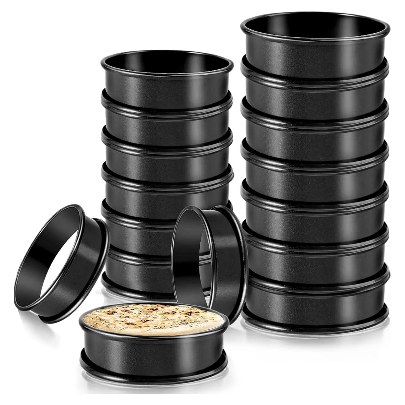 Anillos de Muffin RICHSC-PAN, 16 Piezas Antiadherentes 10.16 cm