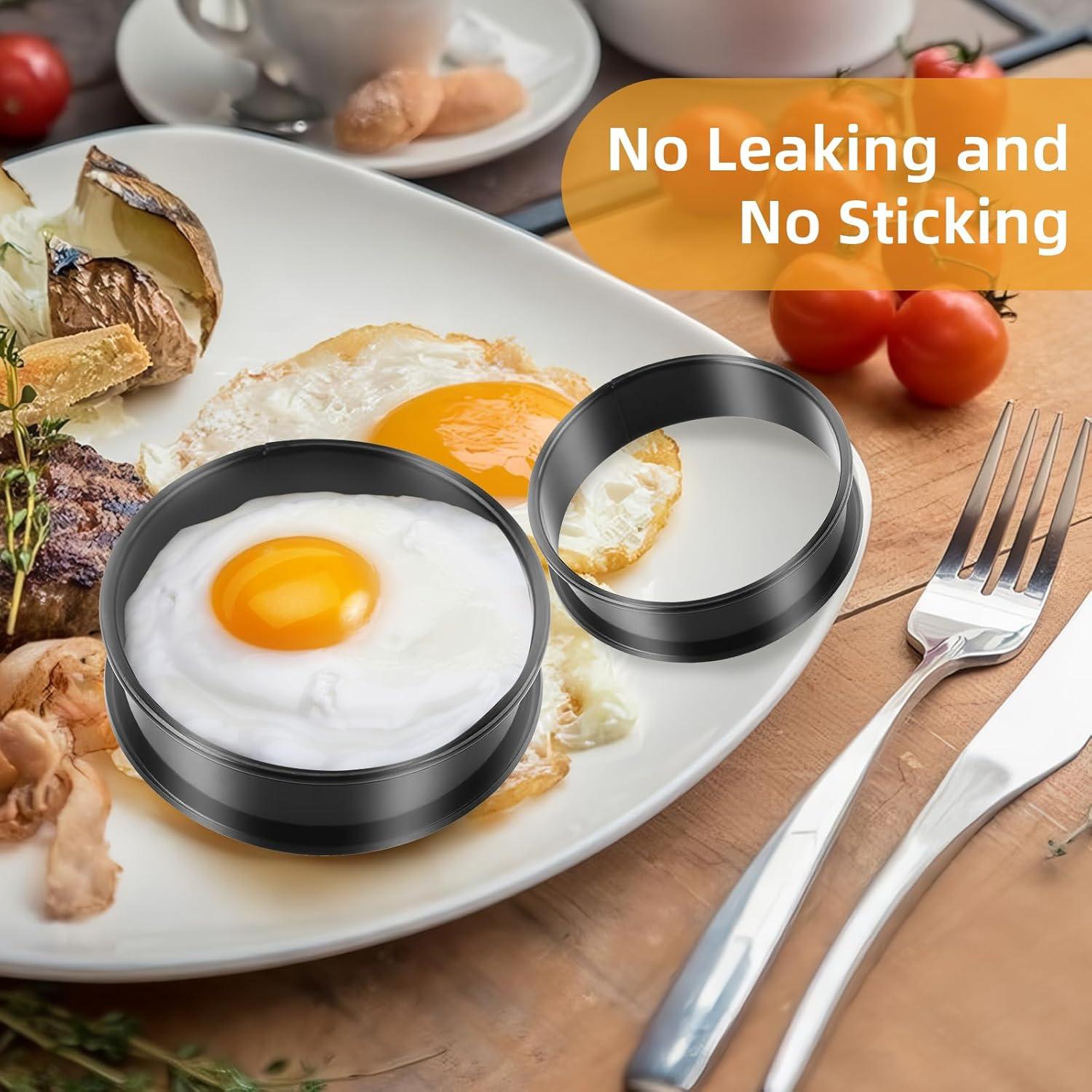 Anillos de Muffin RICHSC-PAN, 16 Piezas Antiadherentes 10.16 cm