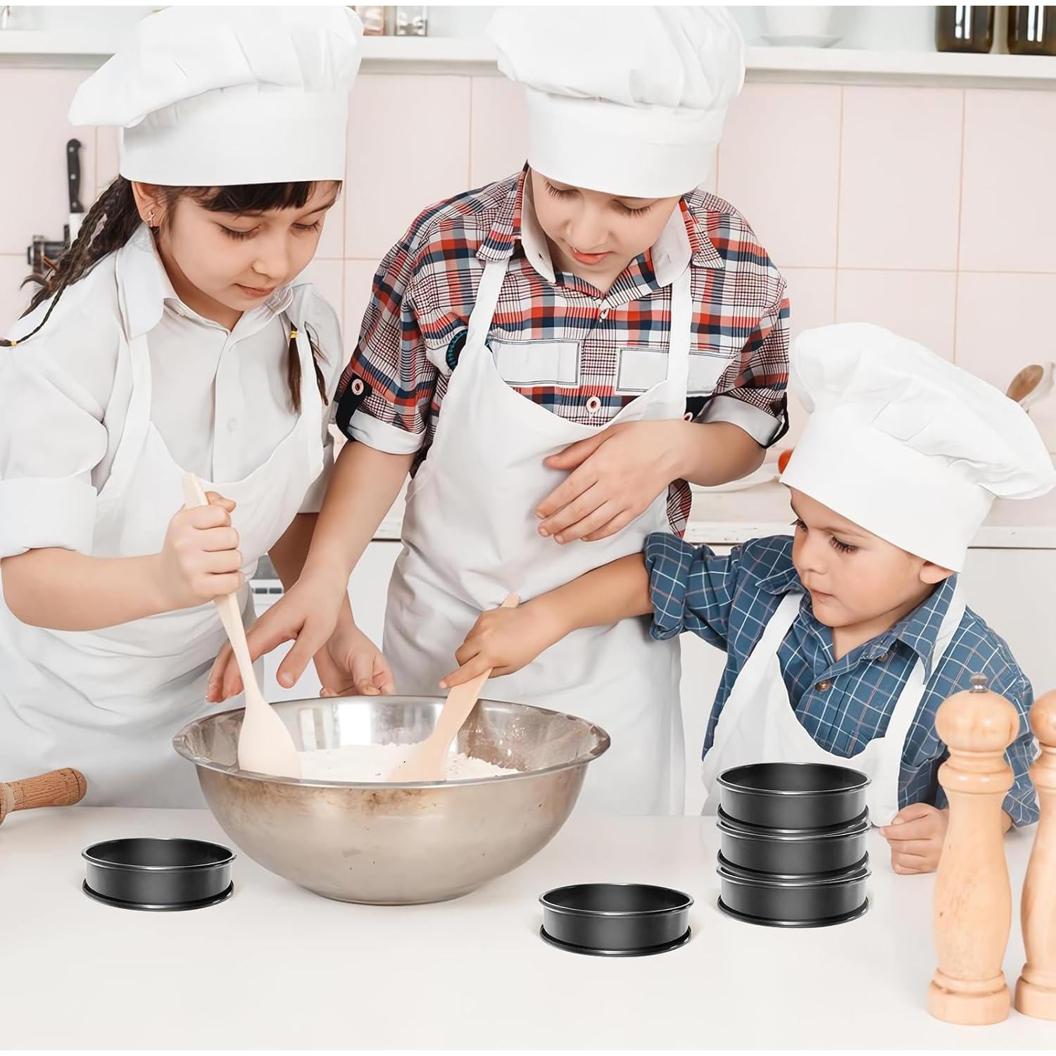 Anillos de Muffin RICHSC-PAN, 16 Piezas Antiadherentes 10.16 cm