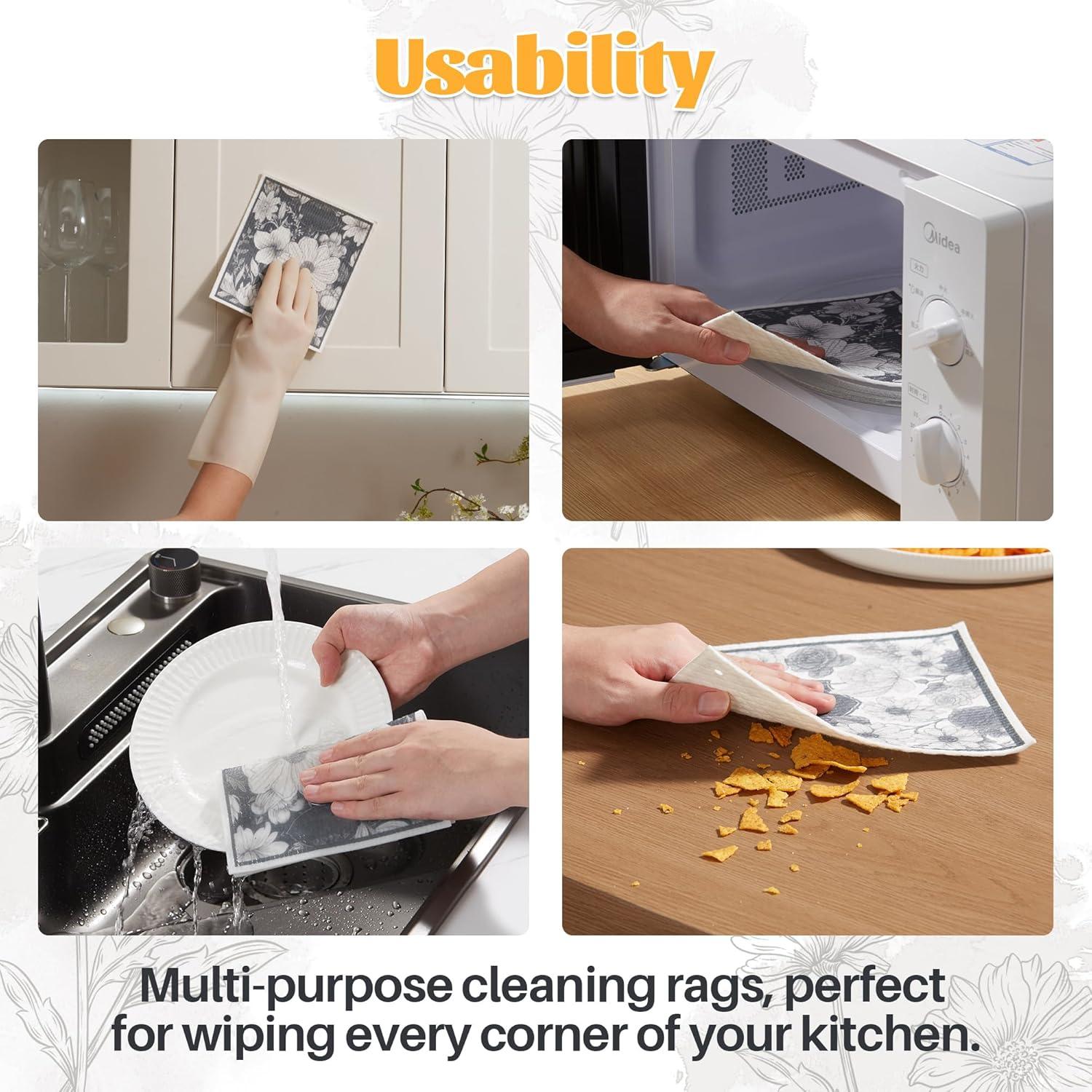 Paños de Limpieza Reutilizables JOYMOOP 12 Piezas 17x20 cm