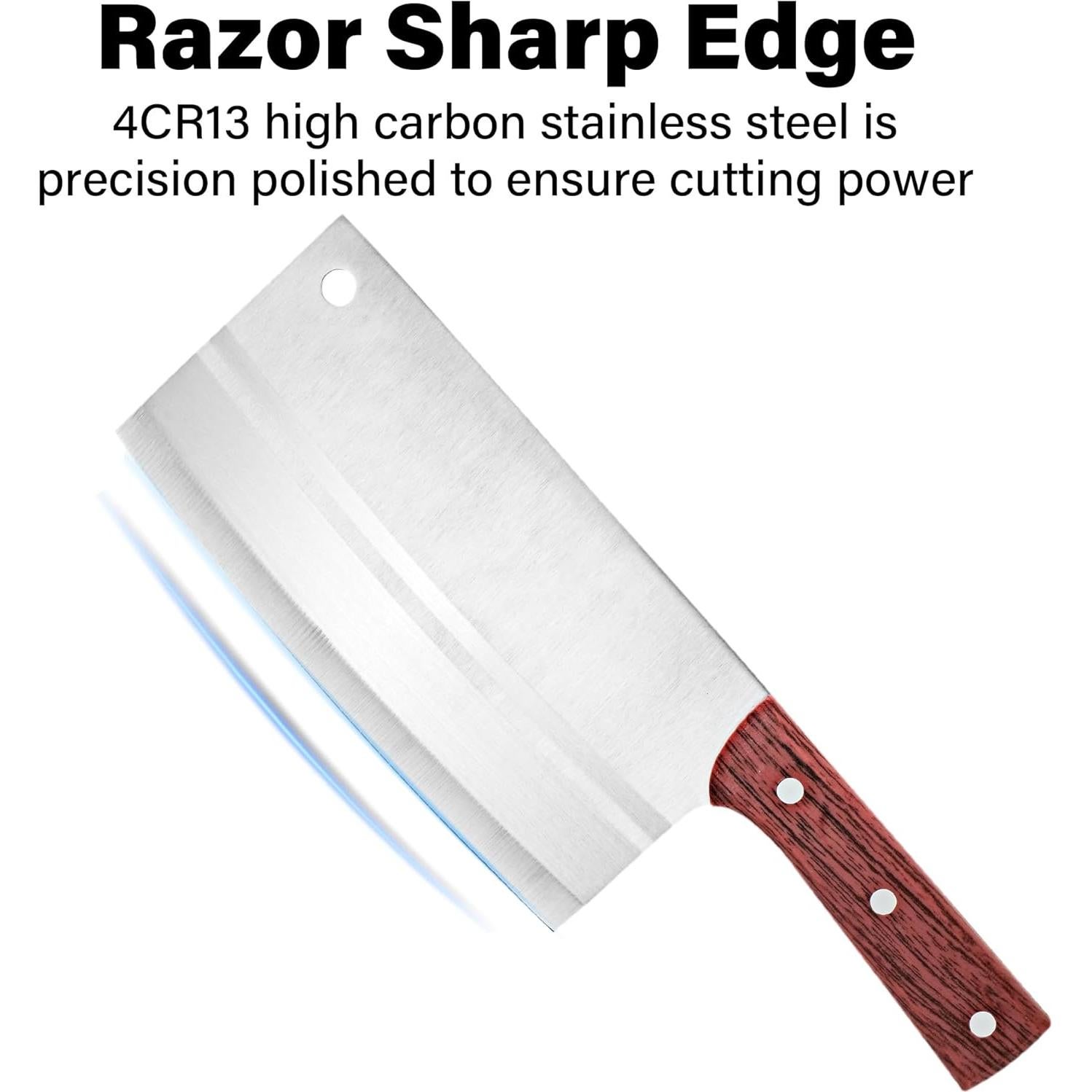 Cuchillo Chino Cleaver TJ POP 19.05 cm Acero Inoxidable Ergonómico