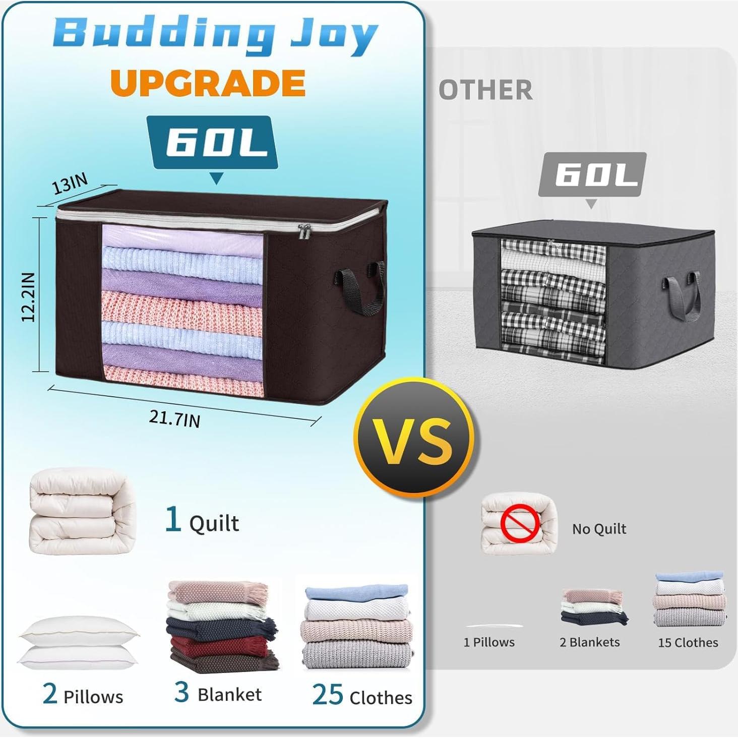 Bolsas de Almacenamiento Budding Joy 60L 6 Paquete Marrón