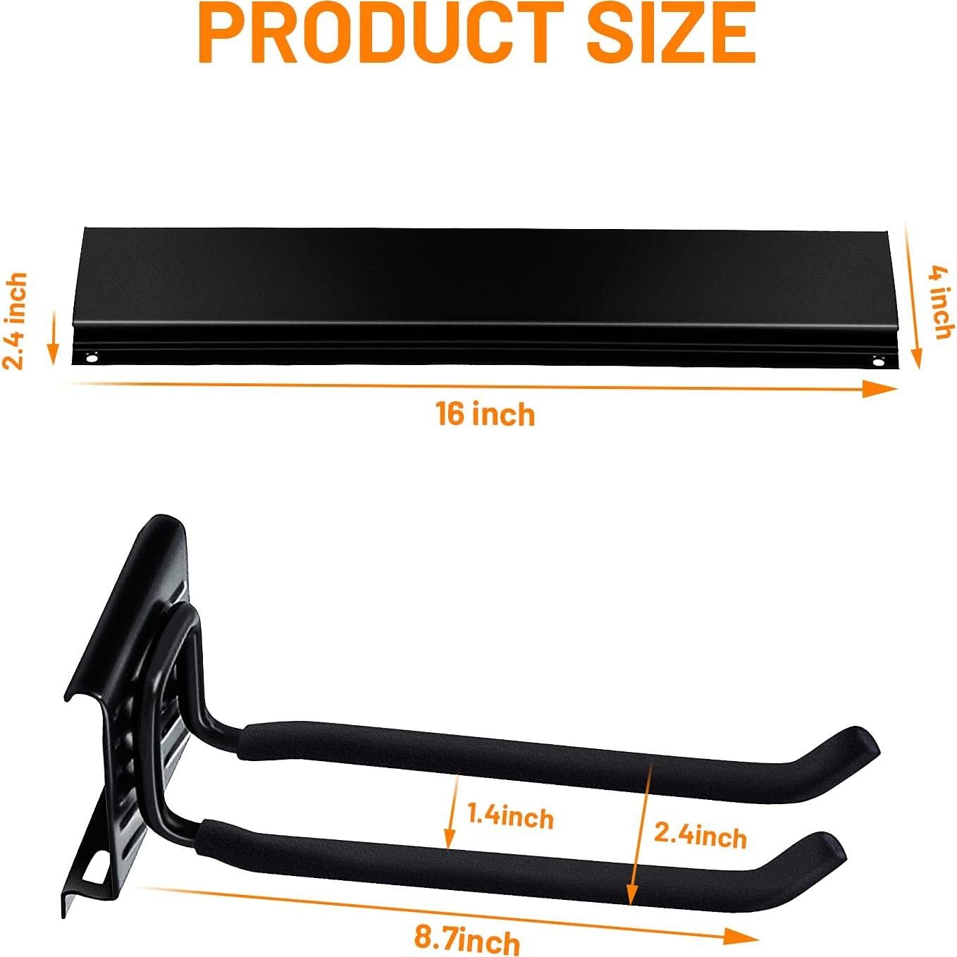 Organizador de Almacenamiento Wallmaster 6 Ganchos Ajustables 450 lb